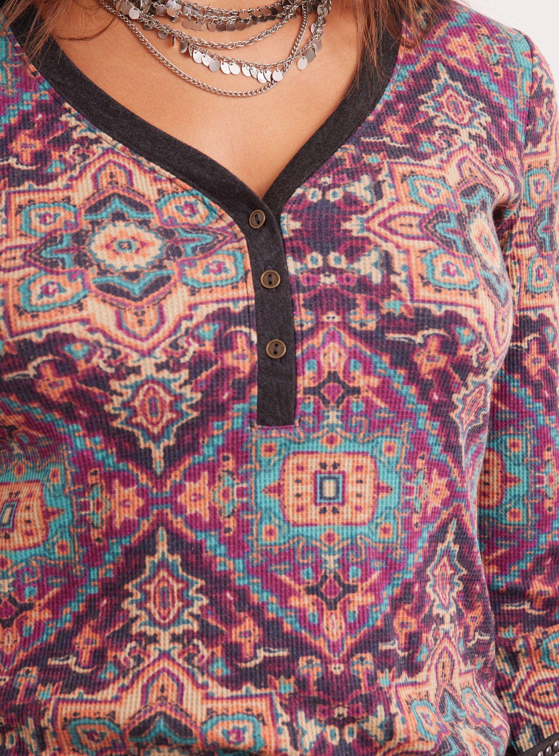 Polera  Estampado Y Cuello Con Botones-3