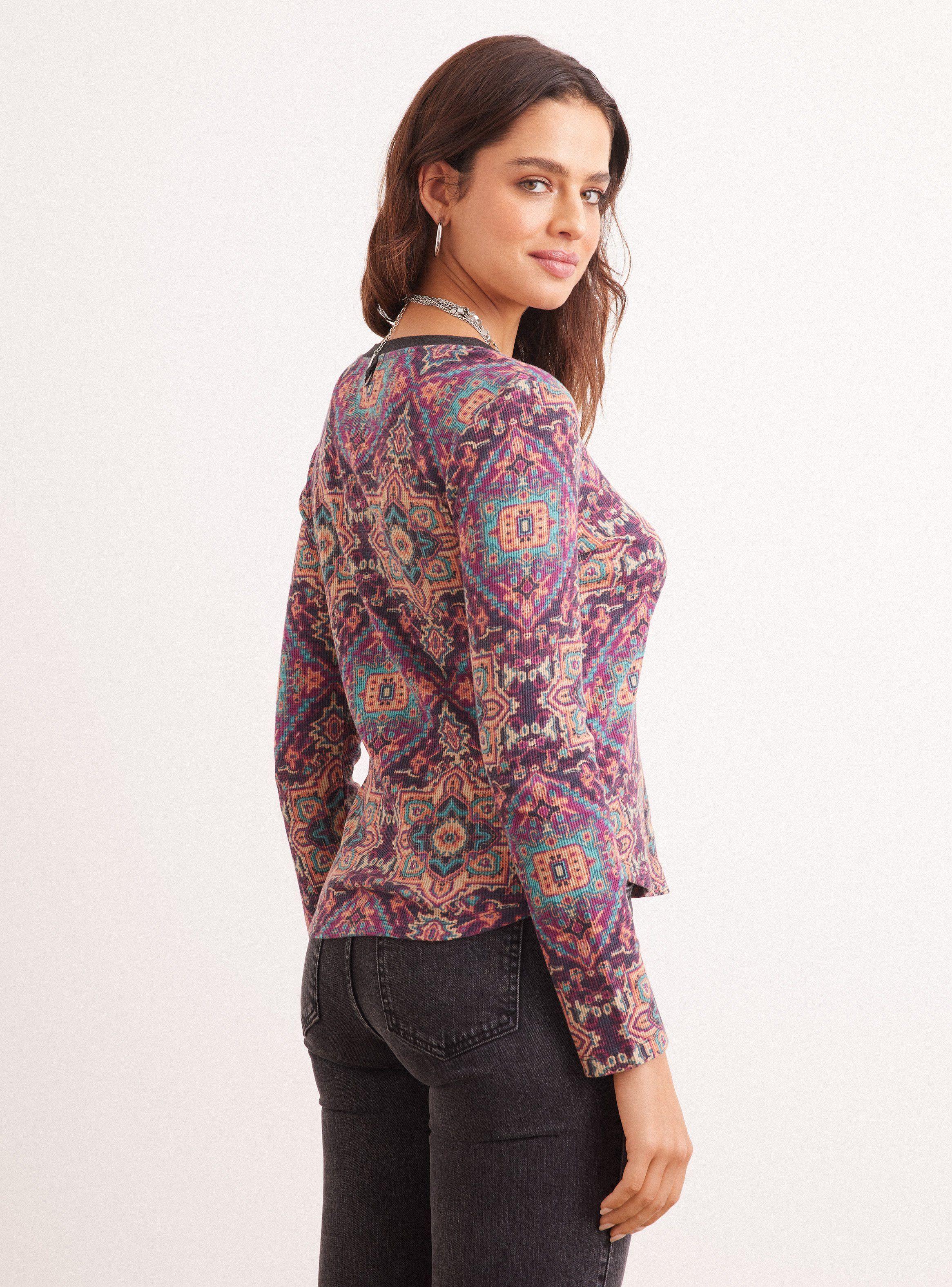 Polera  Estampado Y Cuello Con Botones-1