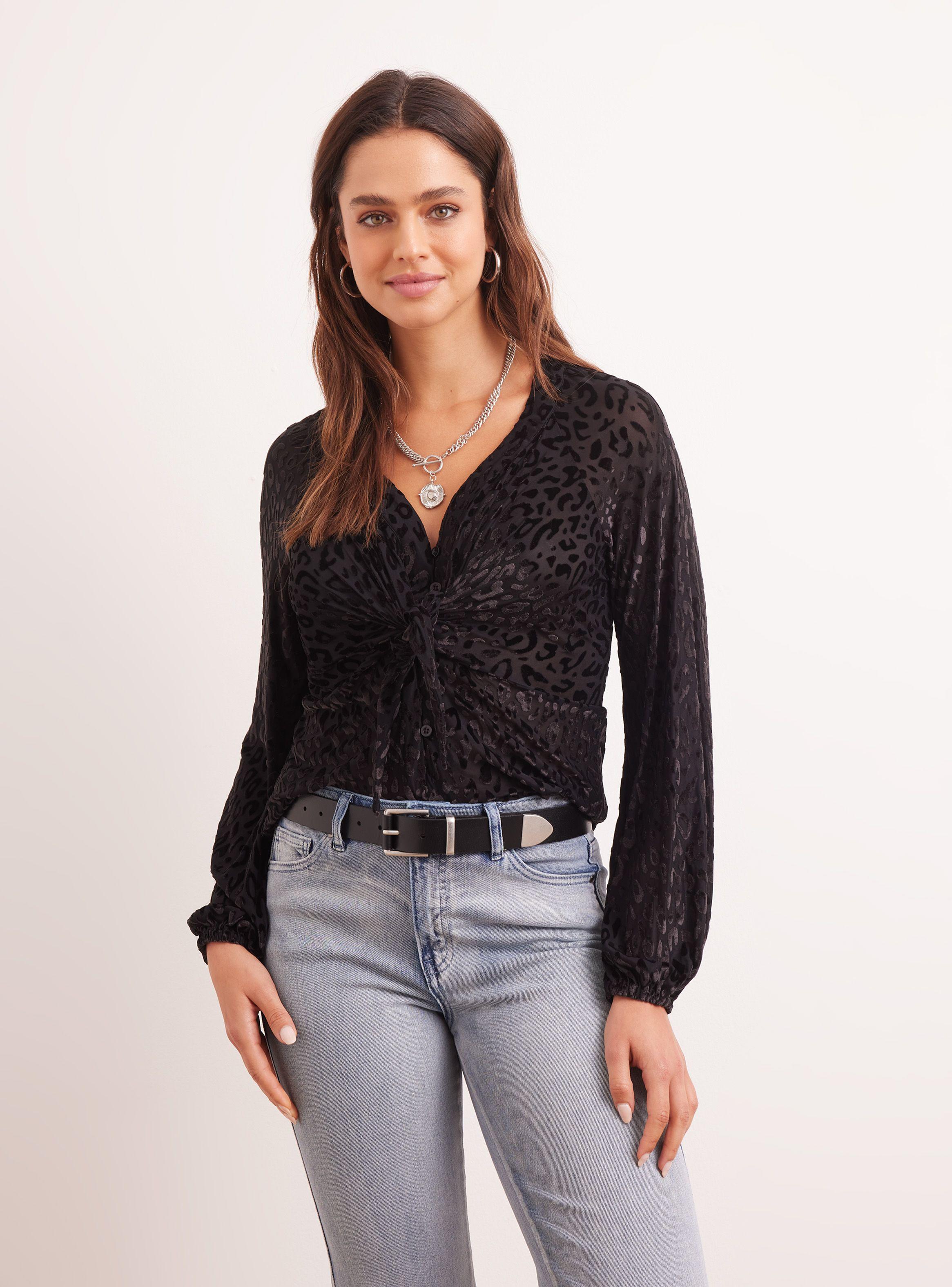 Blusa con Botones y Amarra-0