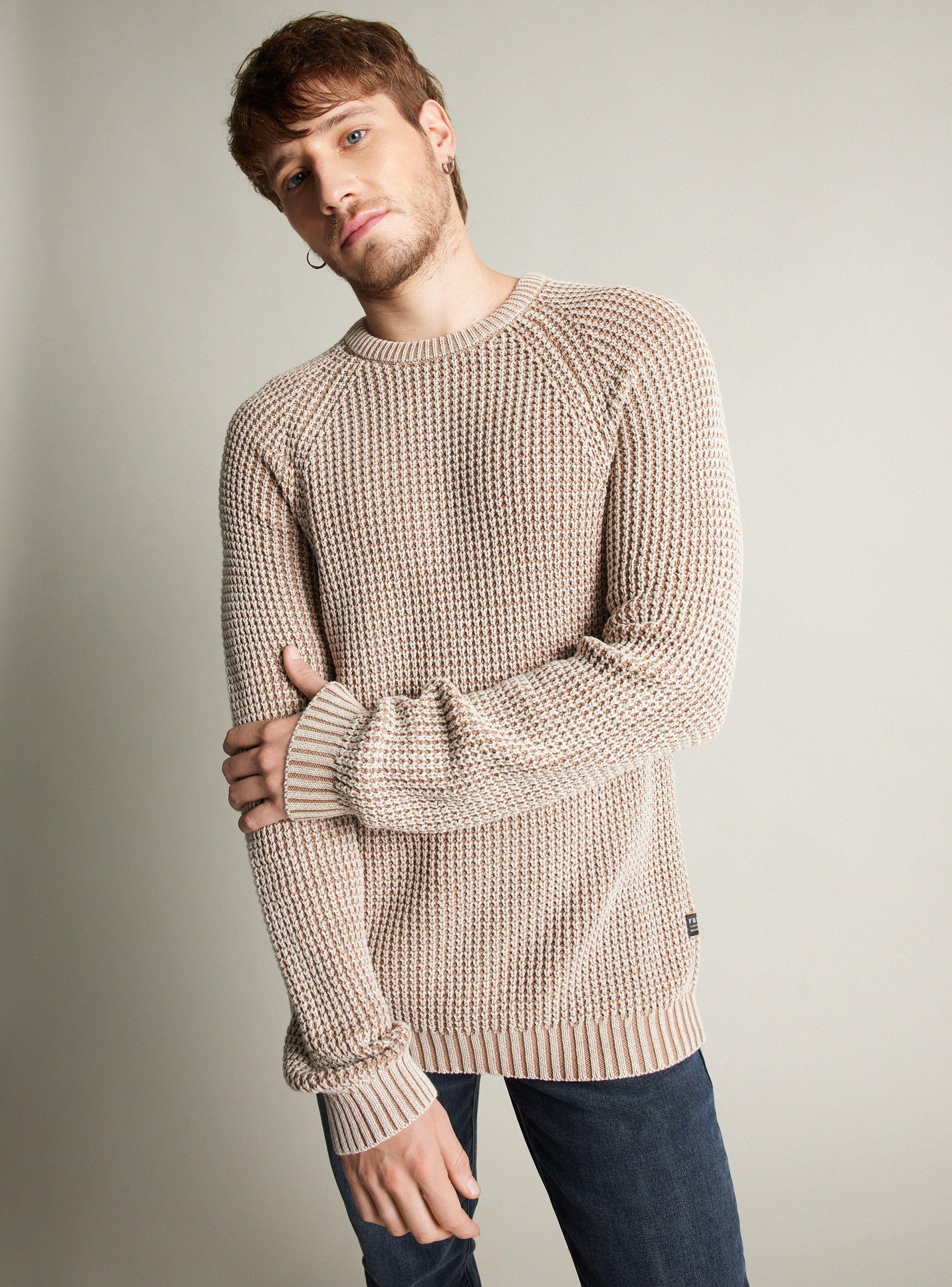 Sweater Lavado Manga Raglan Interior Escocés-0
