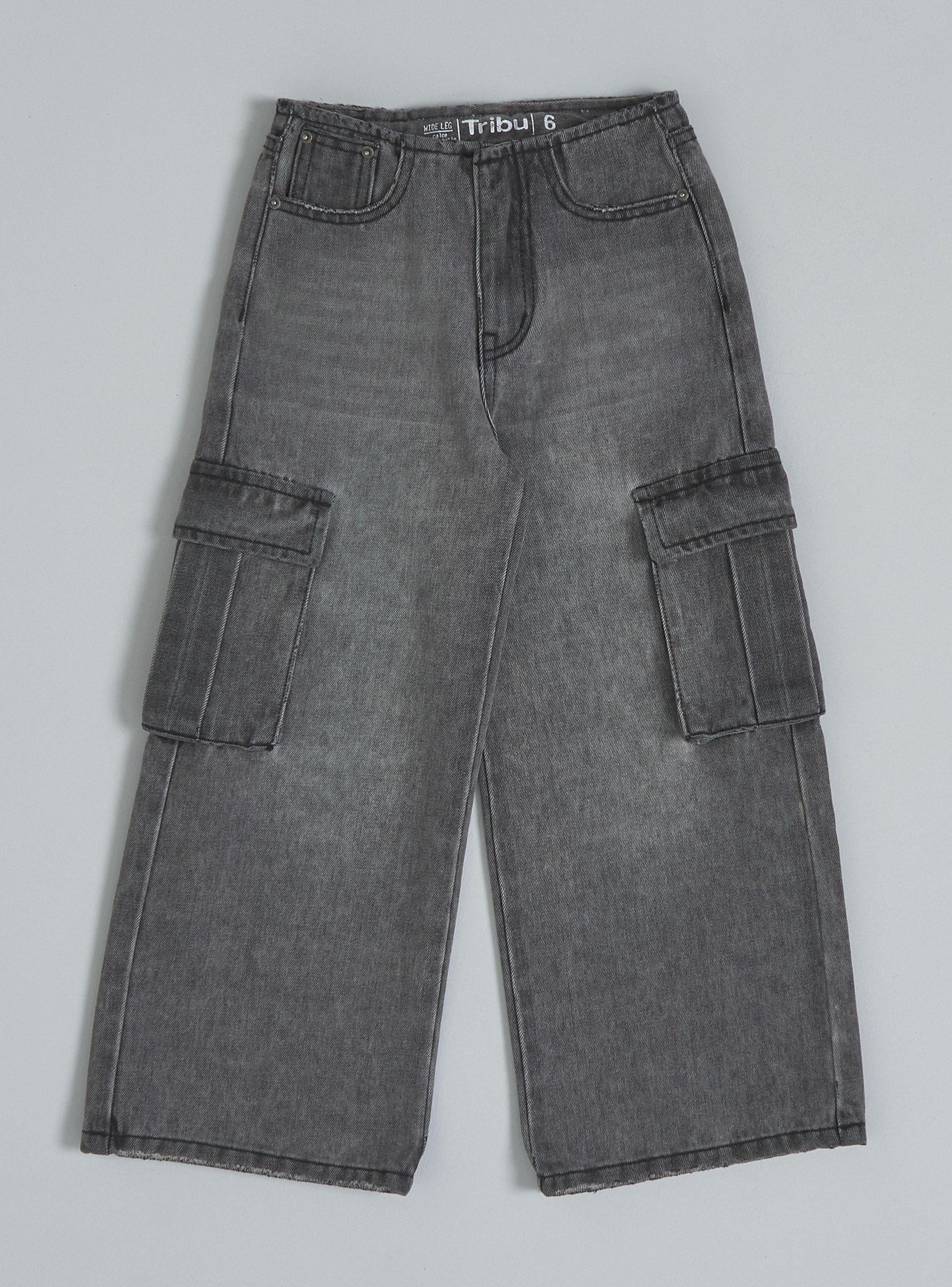 Jeans Bota Ancha Cargo-2