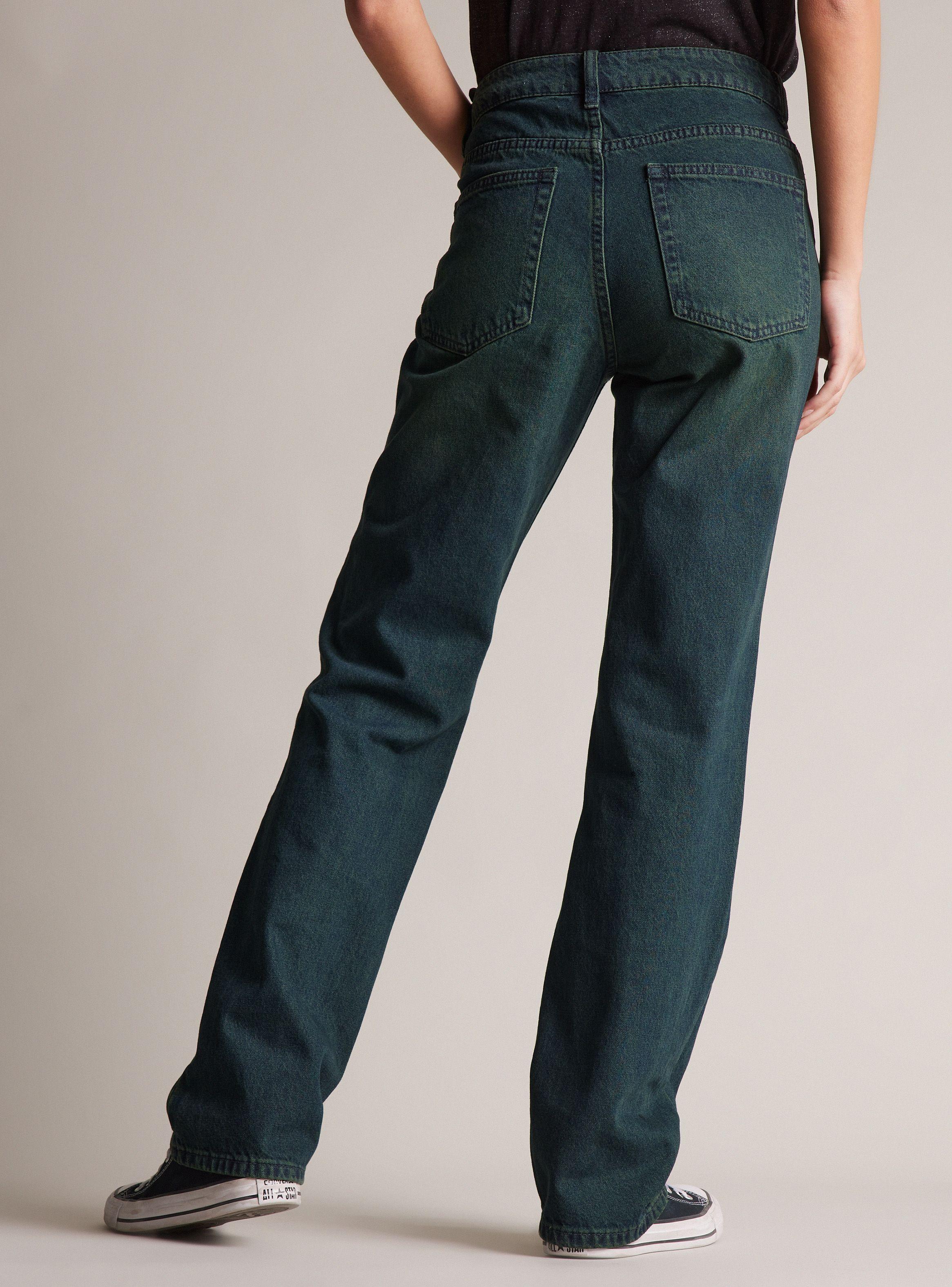 Jeans Recto Sobreteñido Tiro Medio-1