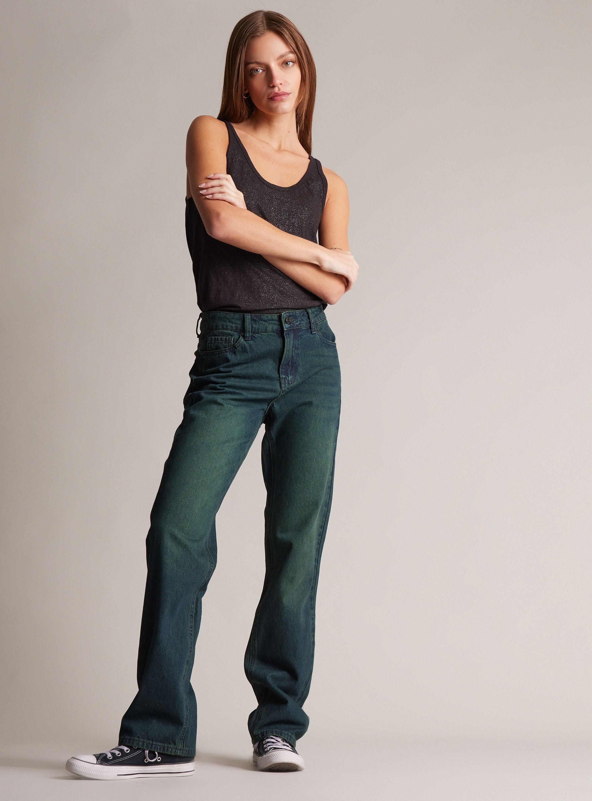 Jeans Recto Sobreteñido Tiro Medio-4