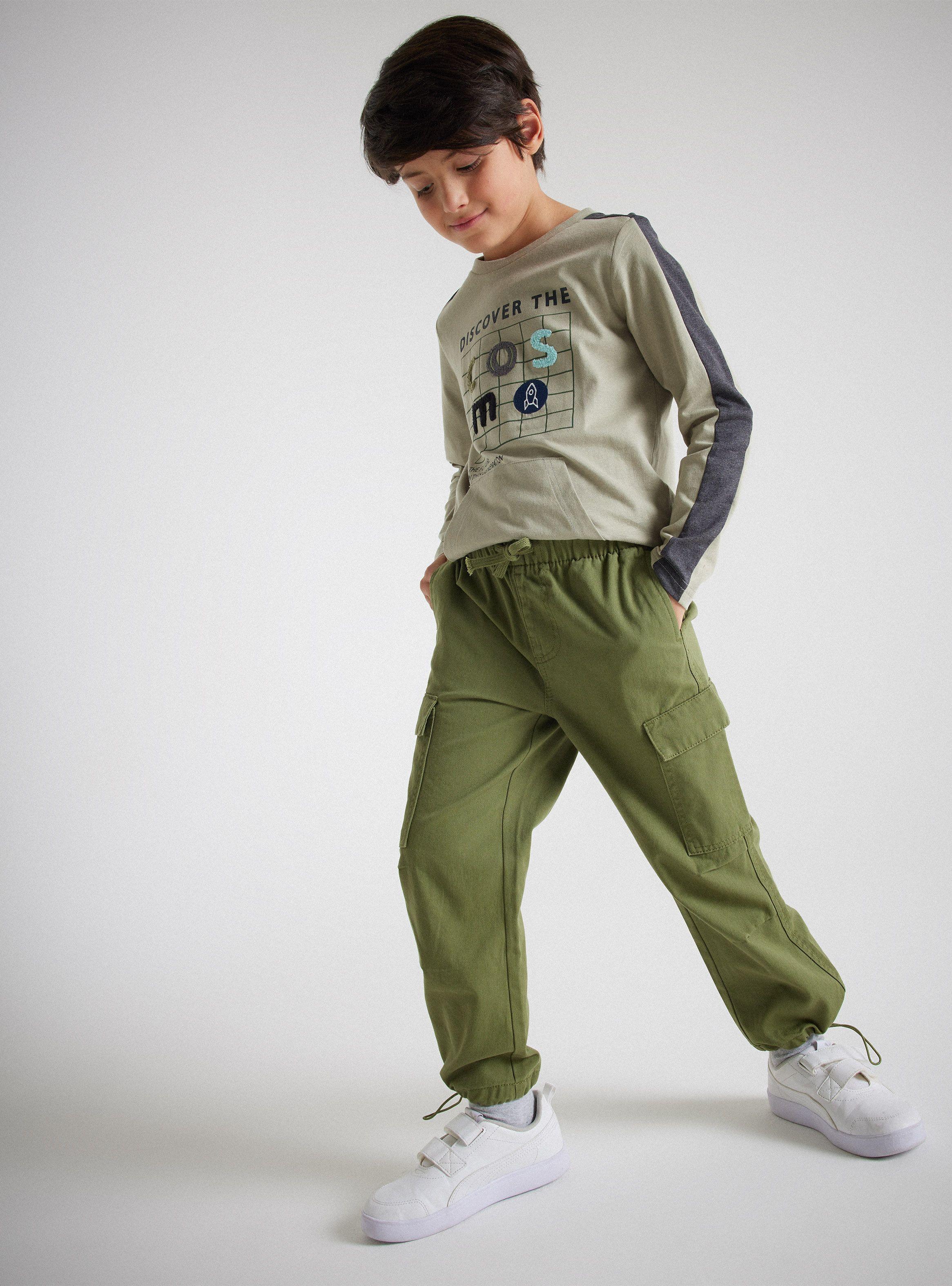 Pantalón Parachute Cargo Con Lavado-0