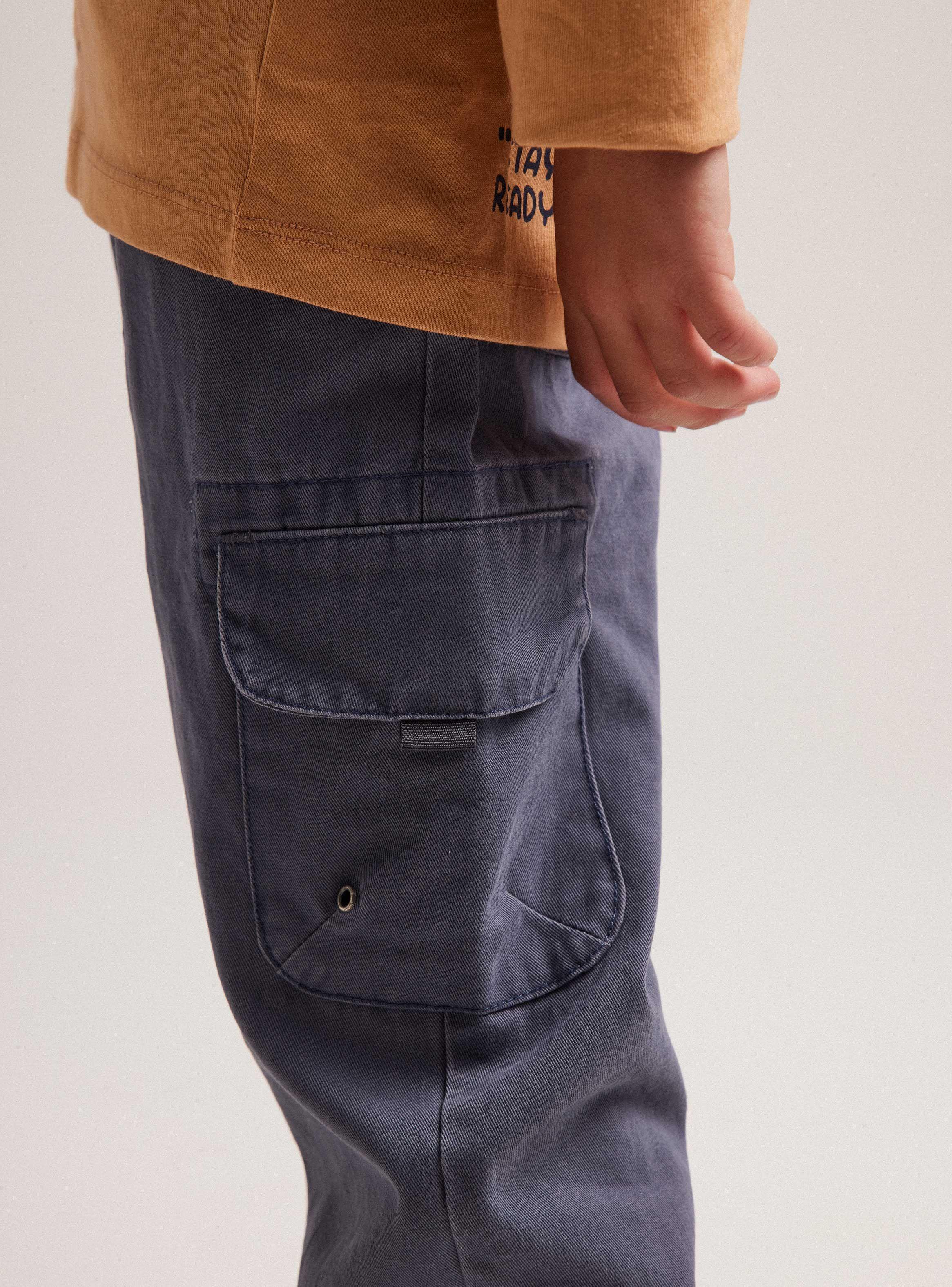 Pantalón Wide Leg Cargo Con Lavado-1