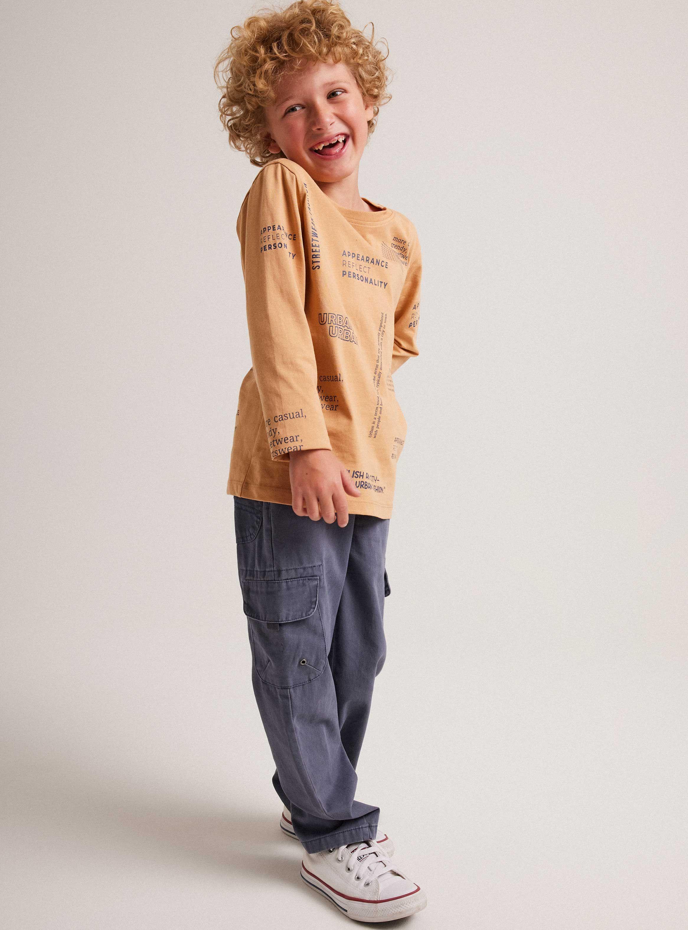 Pantalón Wide Leg Cargo Con Lavado-0