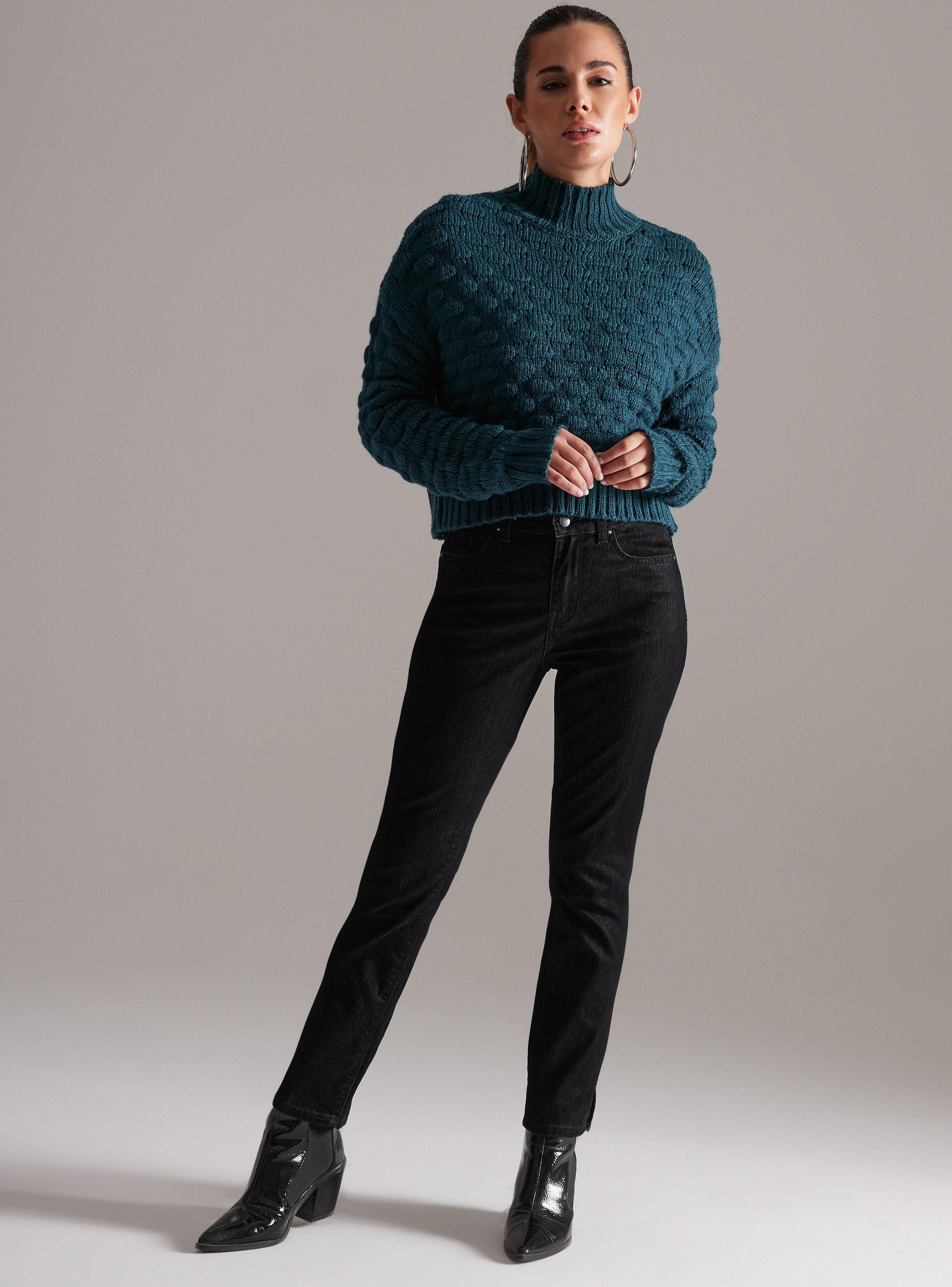 Sweater Cuello Alto Tejido Textura Globitos-4