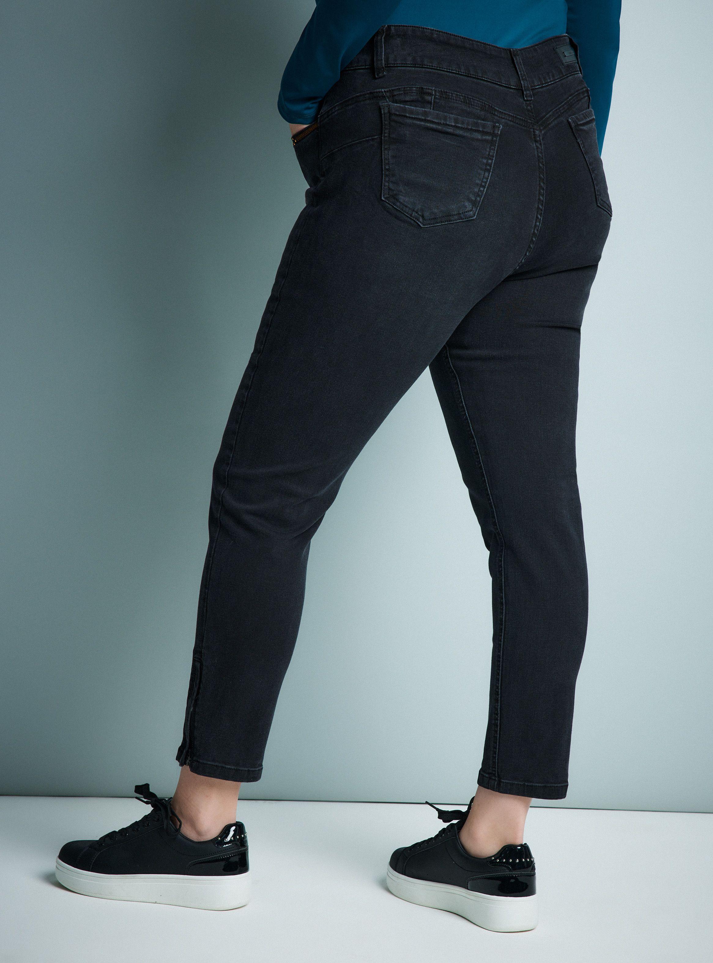 Jeans Detalle Brillos En Bolsillo Cierre Bota-7