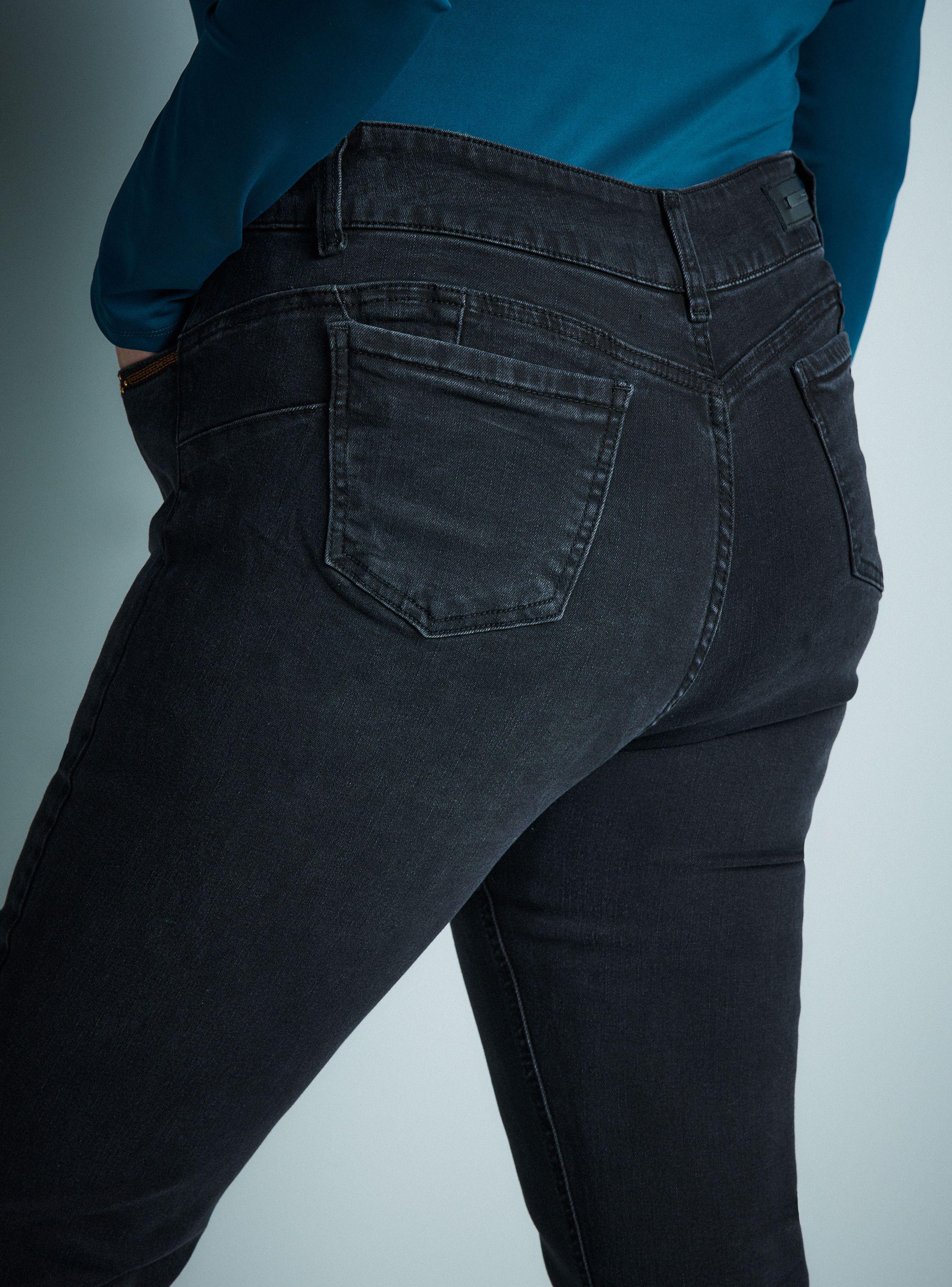 Jeans Detalle Brillos En Bolsillo Cierre Bota-8