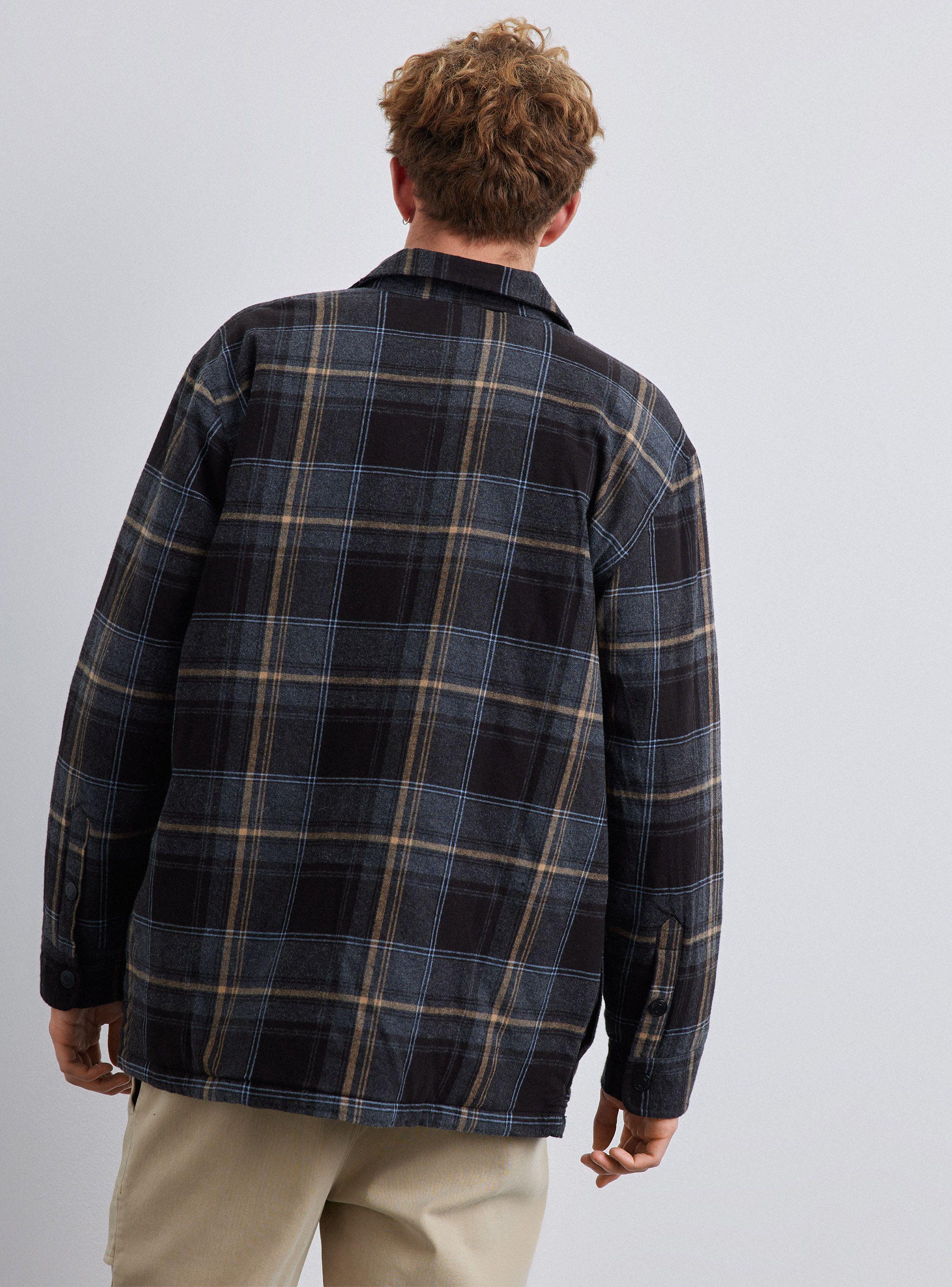 Chaqueta Escocesa Acolchada-1