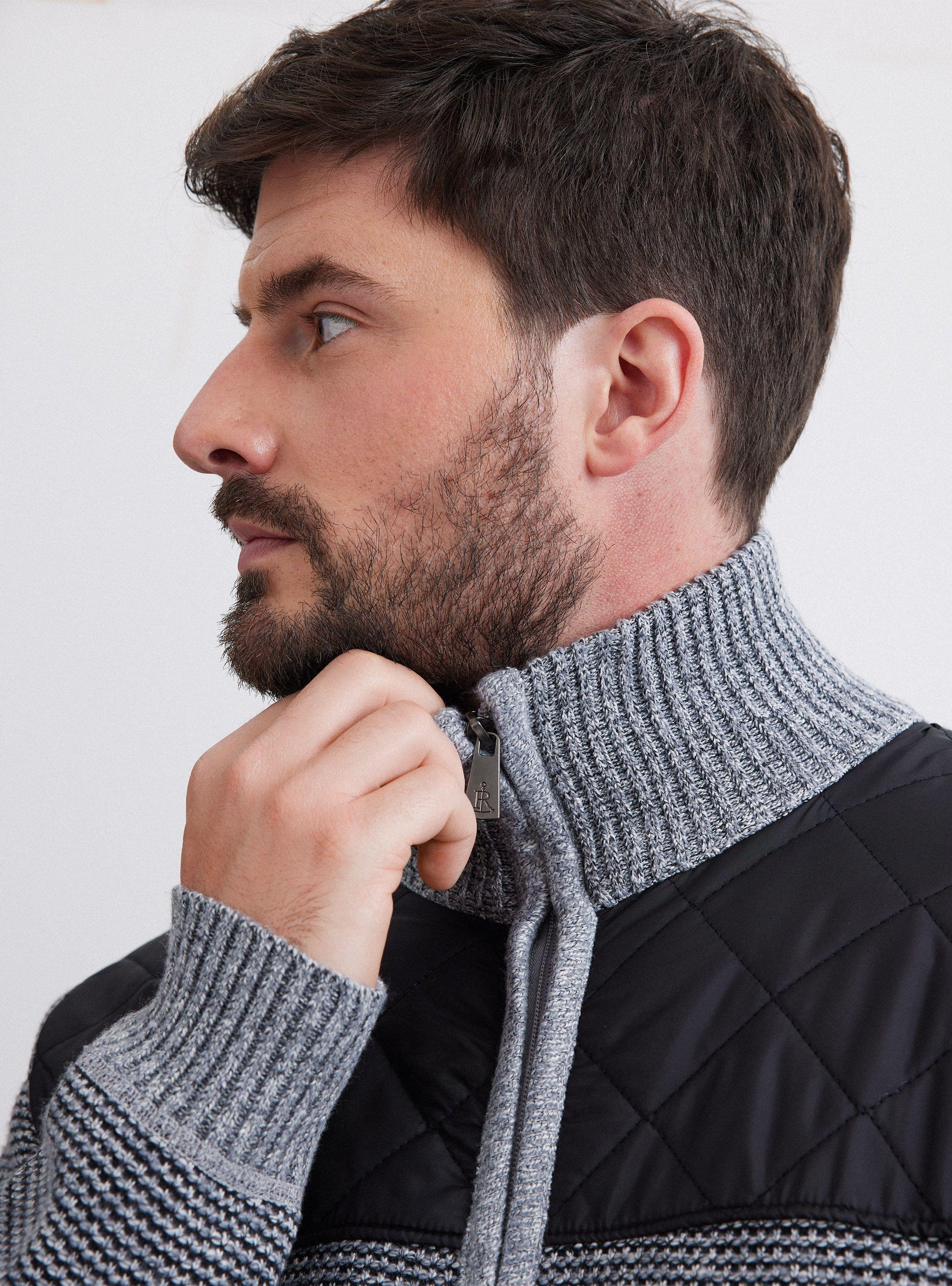 Sweater con Cierre y Tela de Parka-5
