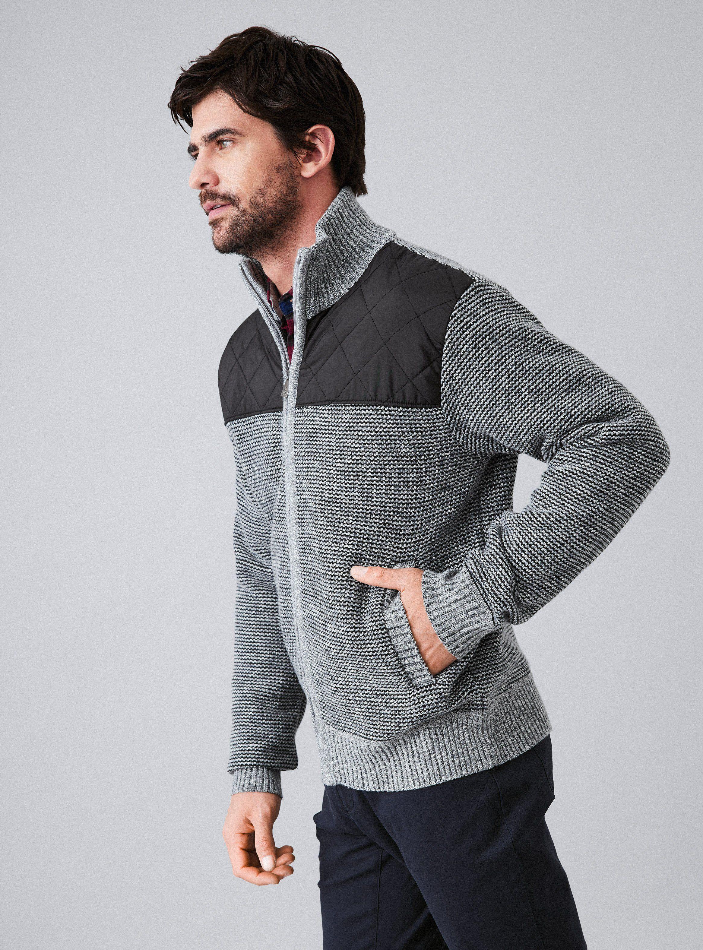 Sweater con Cierre y Tela de Parka-0