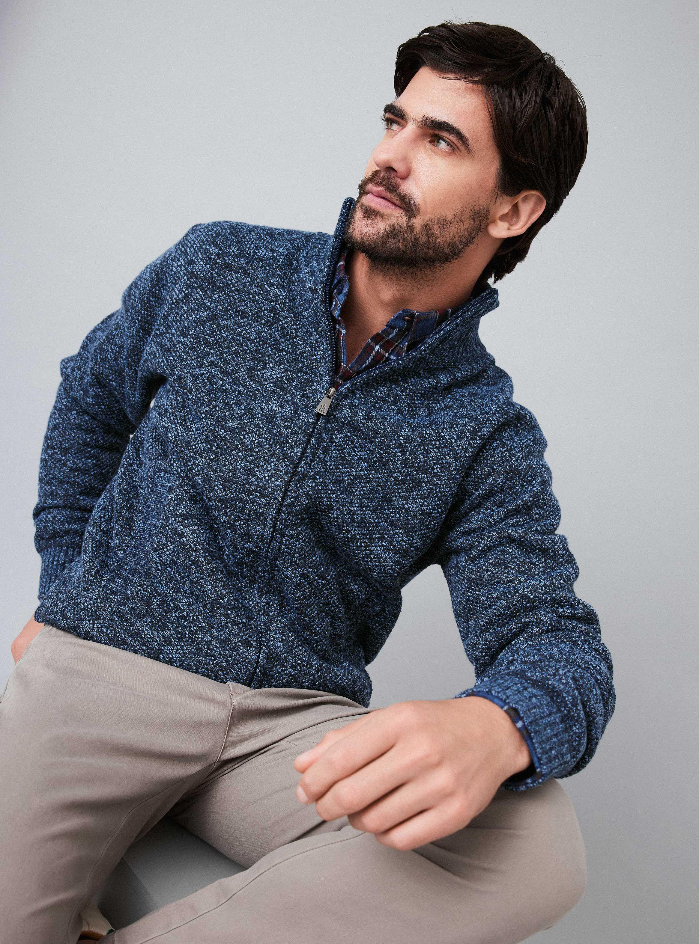 Sweater con Cierre Colores Lisos-0
