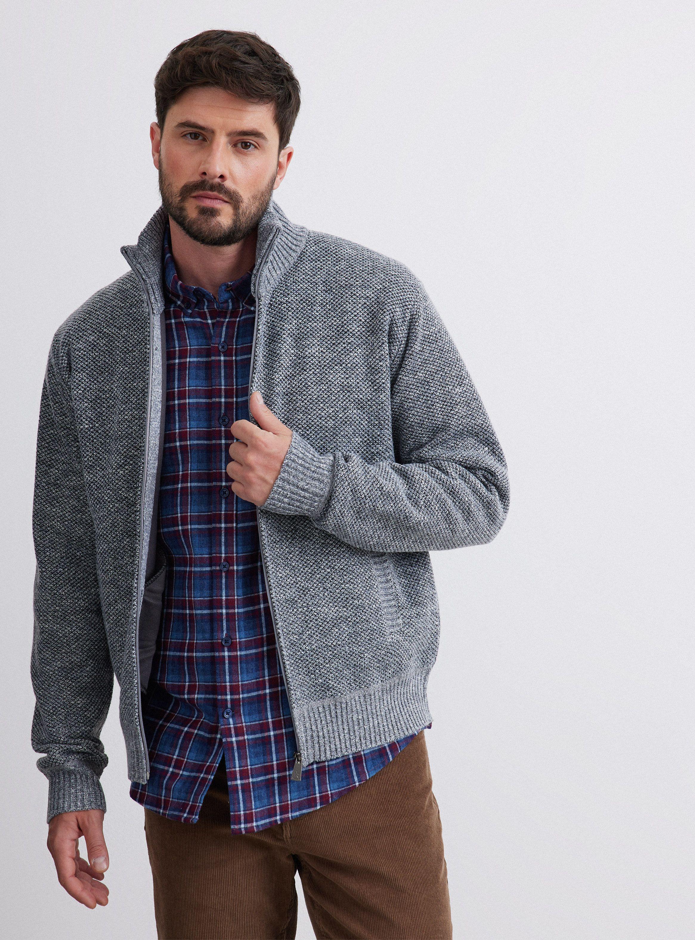 Sweater con Cierre Colores Lisos-0