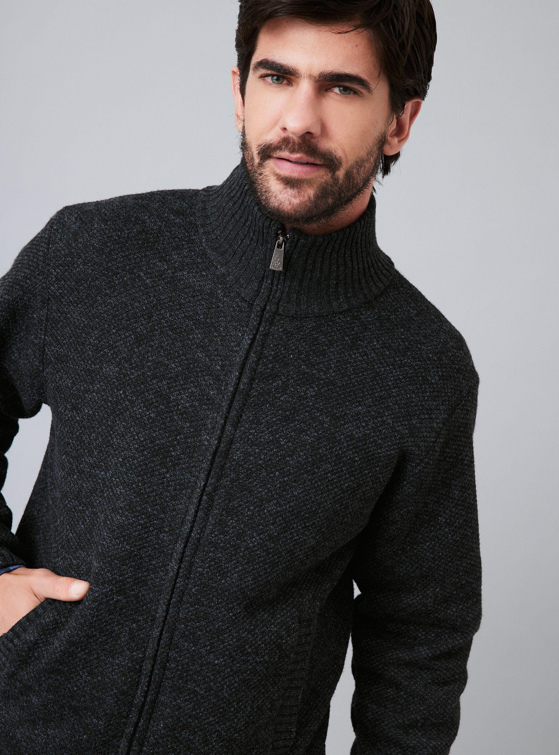 Sweater con Cierre Colores Lisos-0