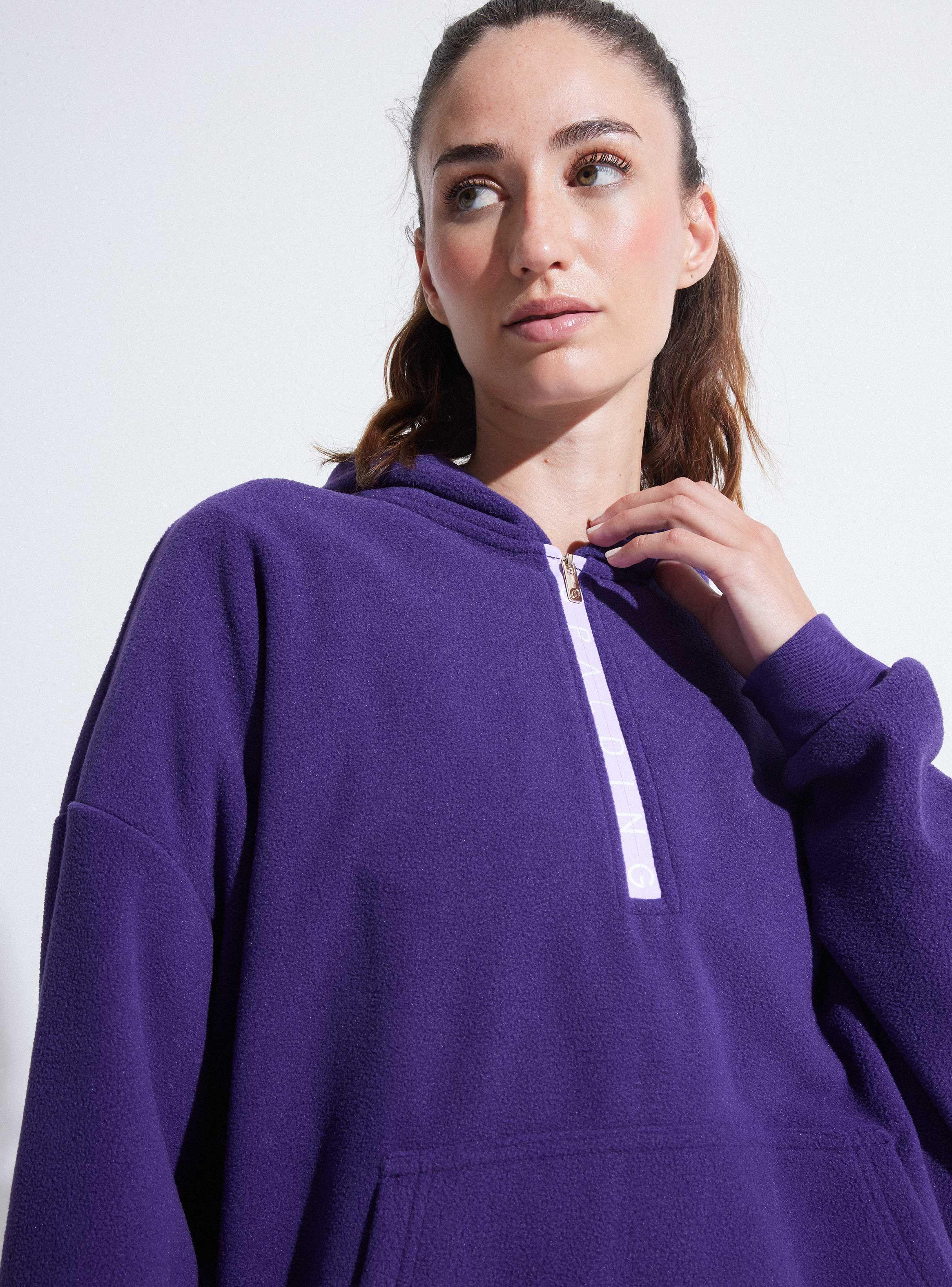 Polerón Oversize Halfzip contraste-2