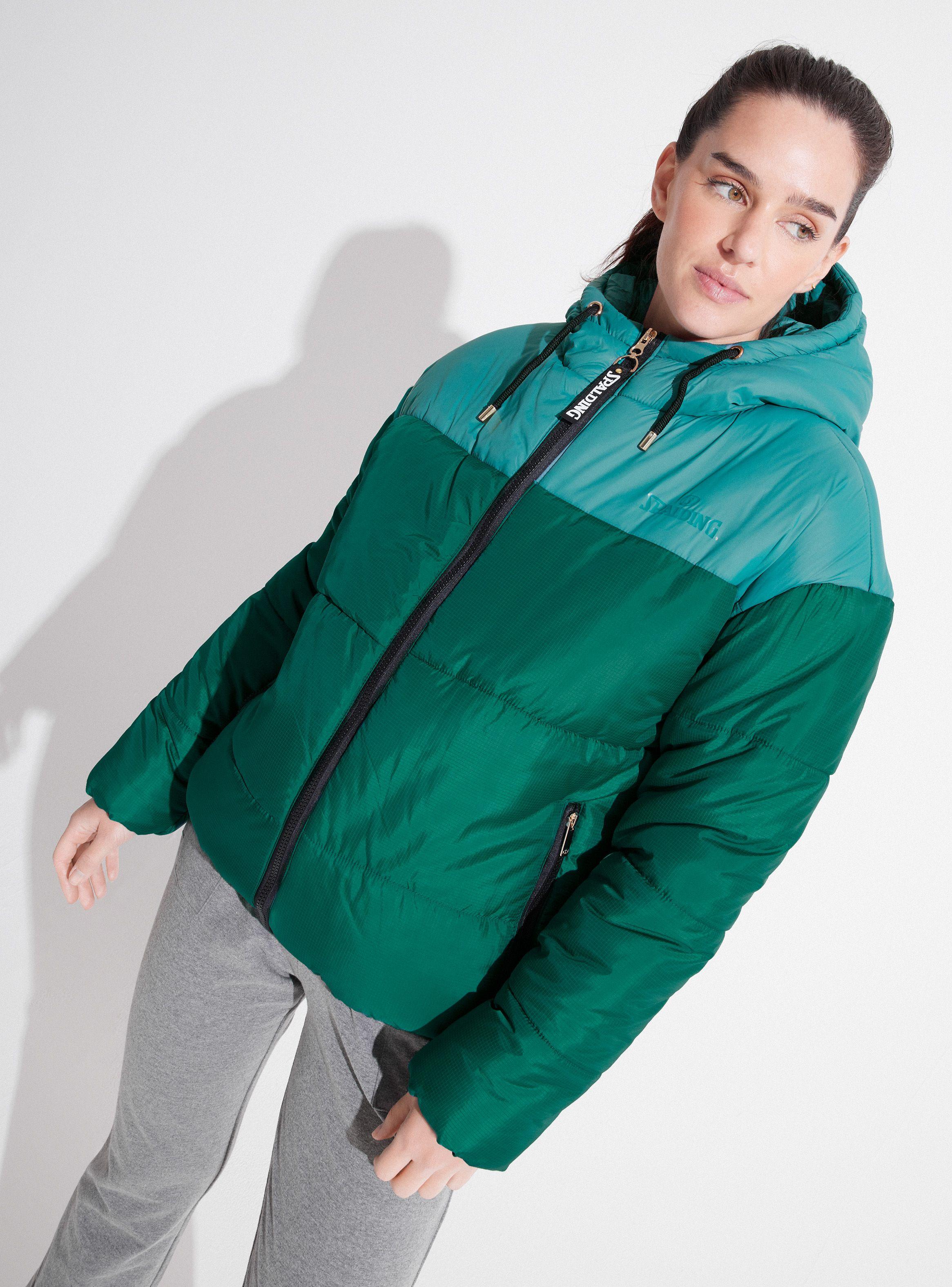 Parka Puffa Duotono Detalles Metalicos de Spalding