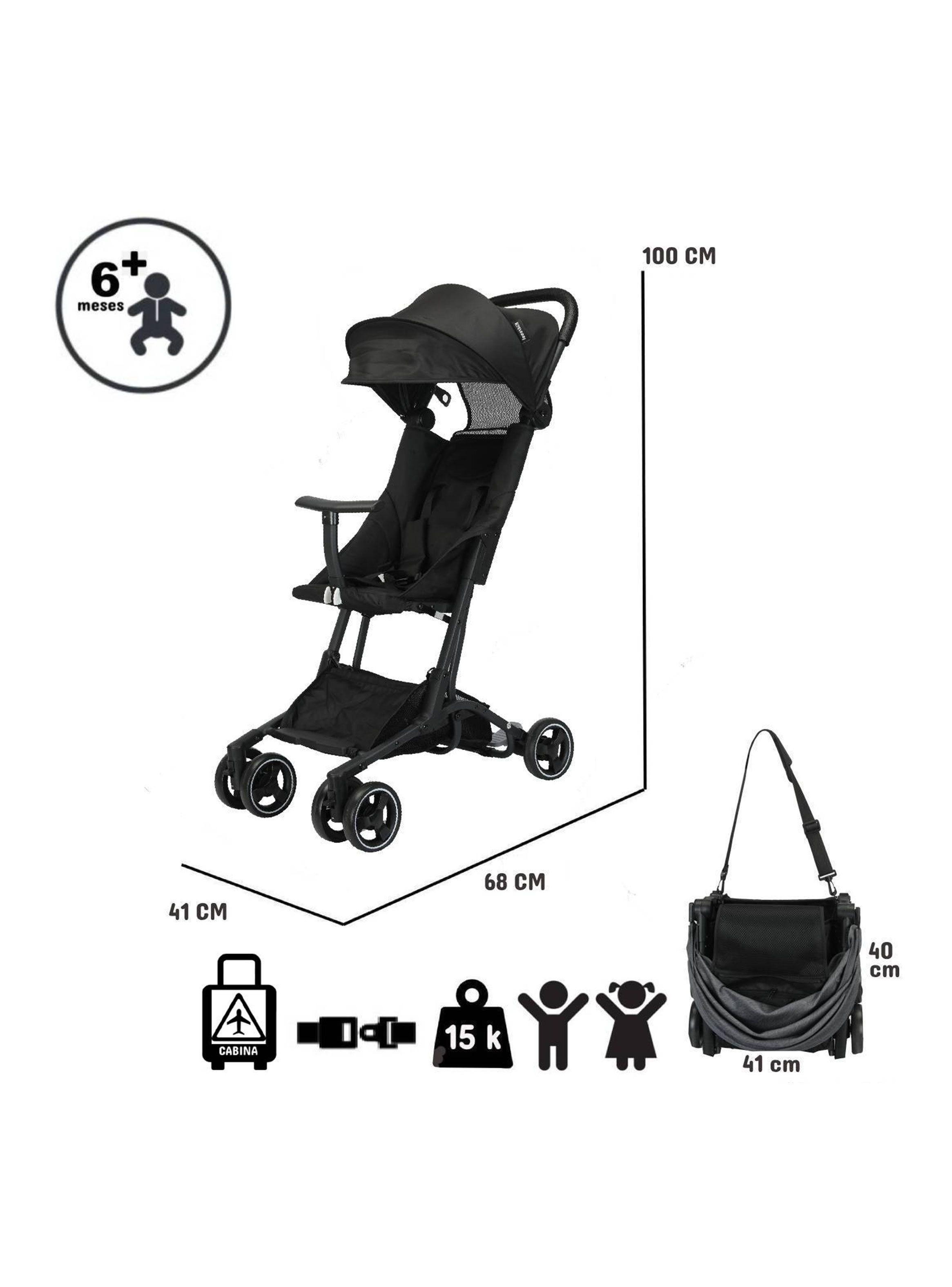 Coche Paseo Compacto Tuck Negro-1