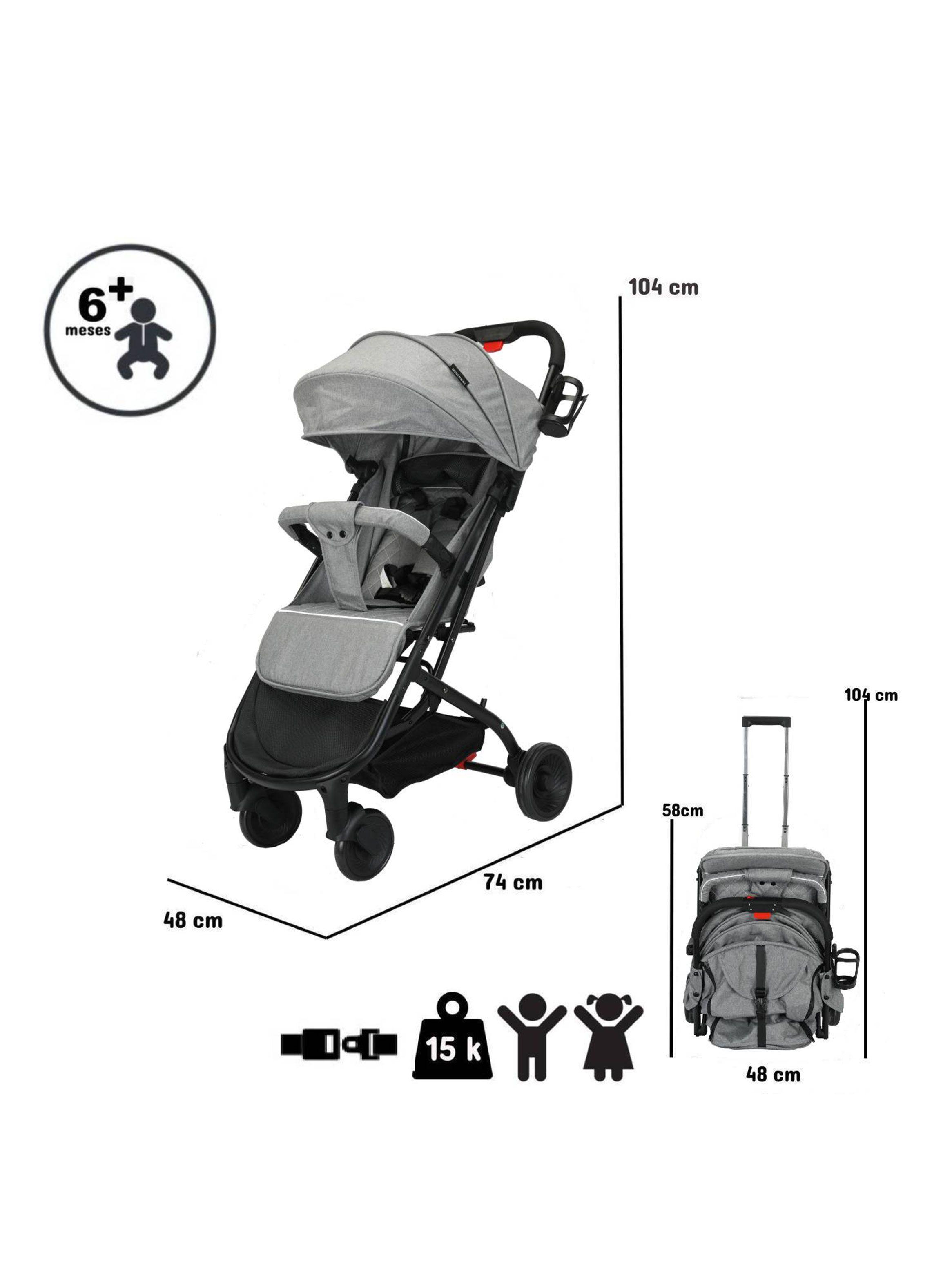 Coche Mimo Gris Ultra Compacto-1