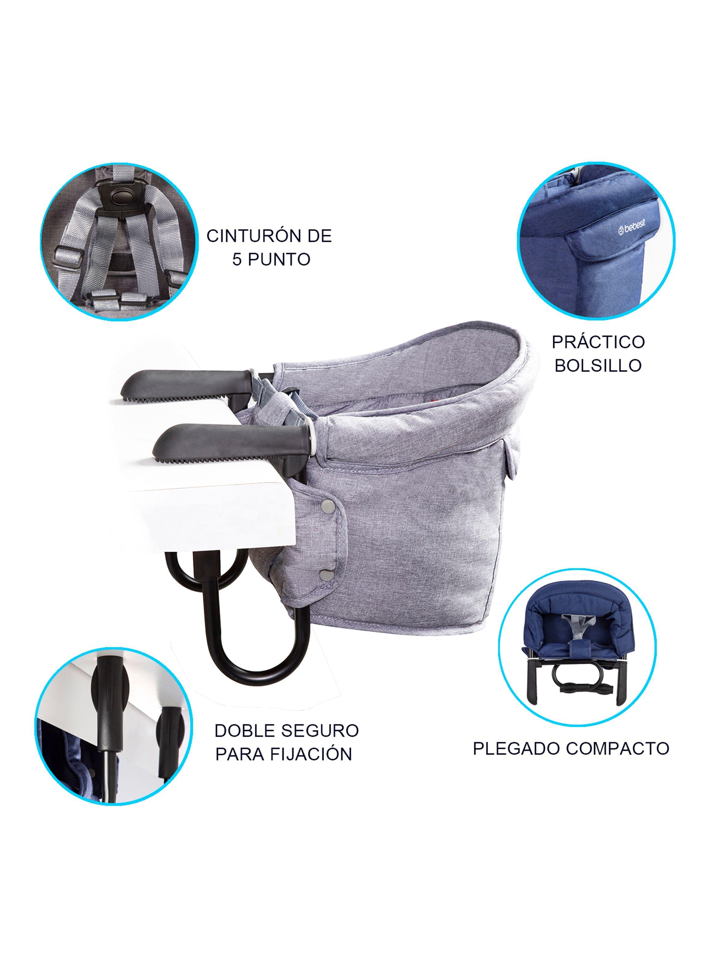 Silla de Comer Eat & Bear Sujeción de Mesa Portable Gris-3