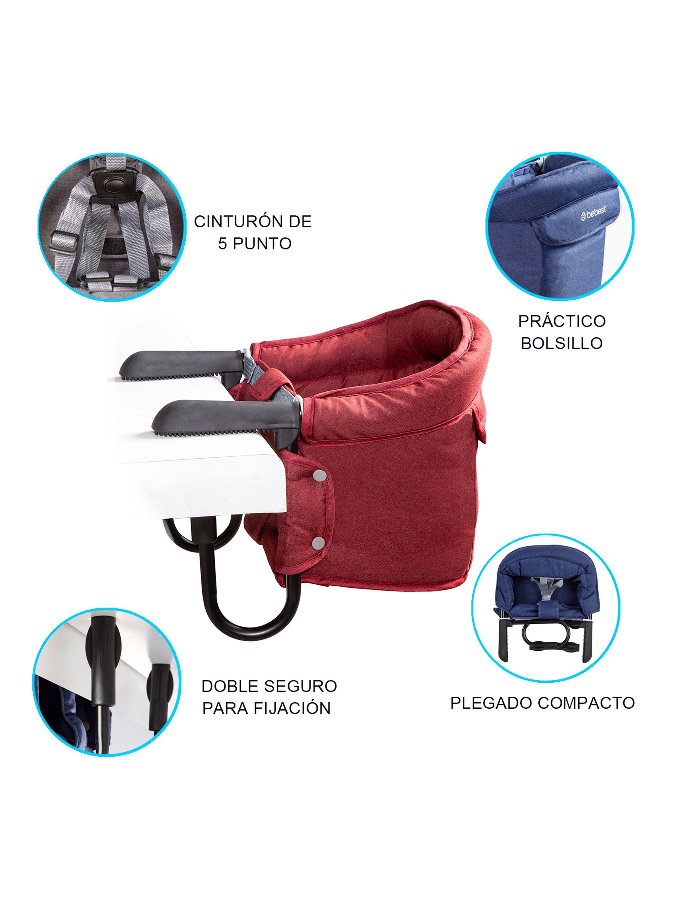 Silla de Comer Eat & Bear Sujeción de Mesa Portable Roja-3