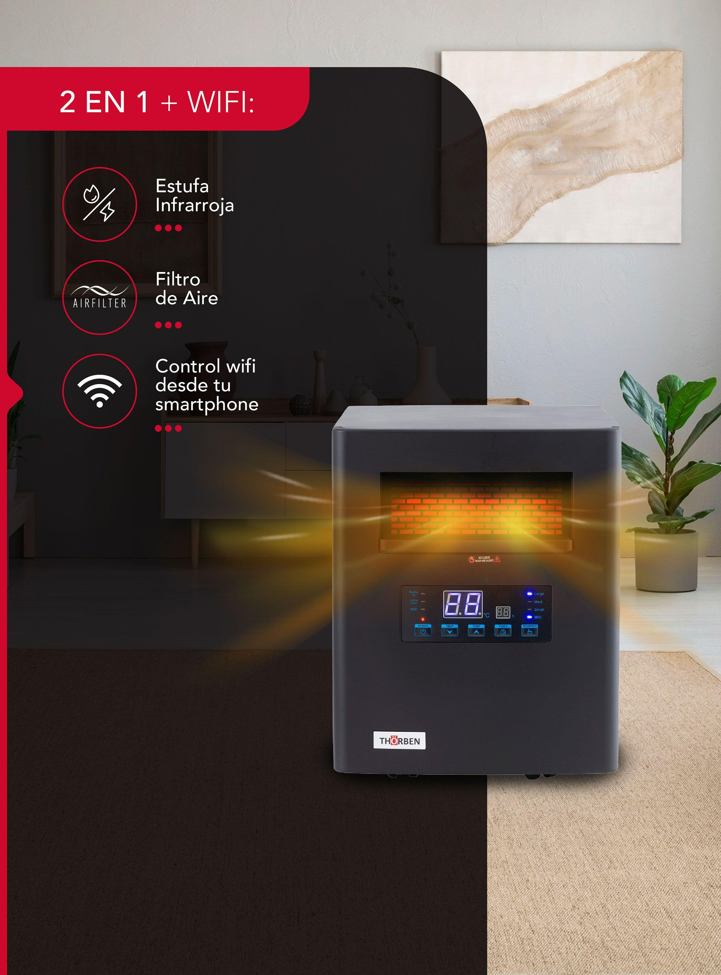 Estufa Infrarroja 2 en 1 Green 1500W Wifi-2