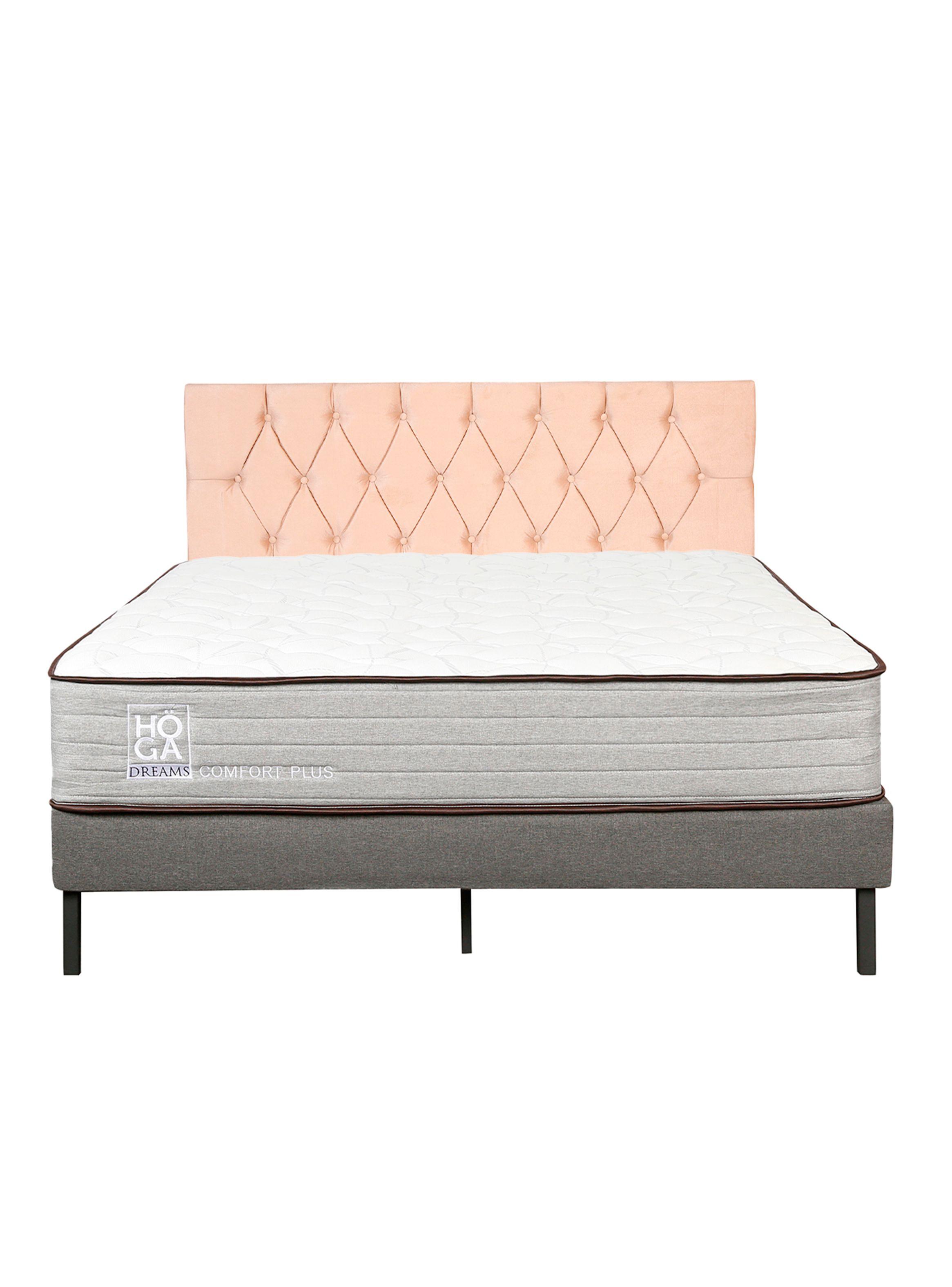 Cama Europea Koppla Comfort Plus 2 Plazas 190 cm + Respaldo Paris Beige-0