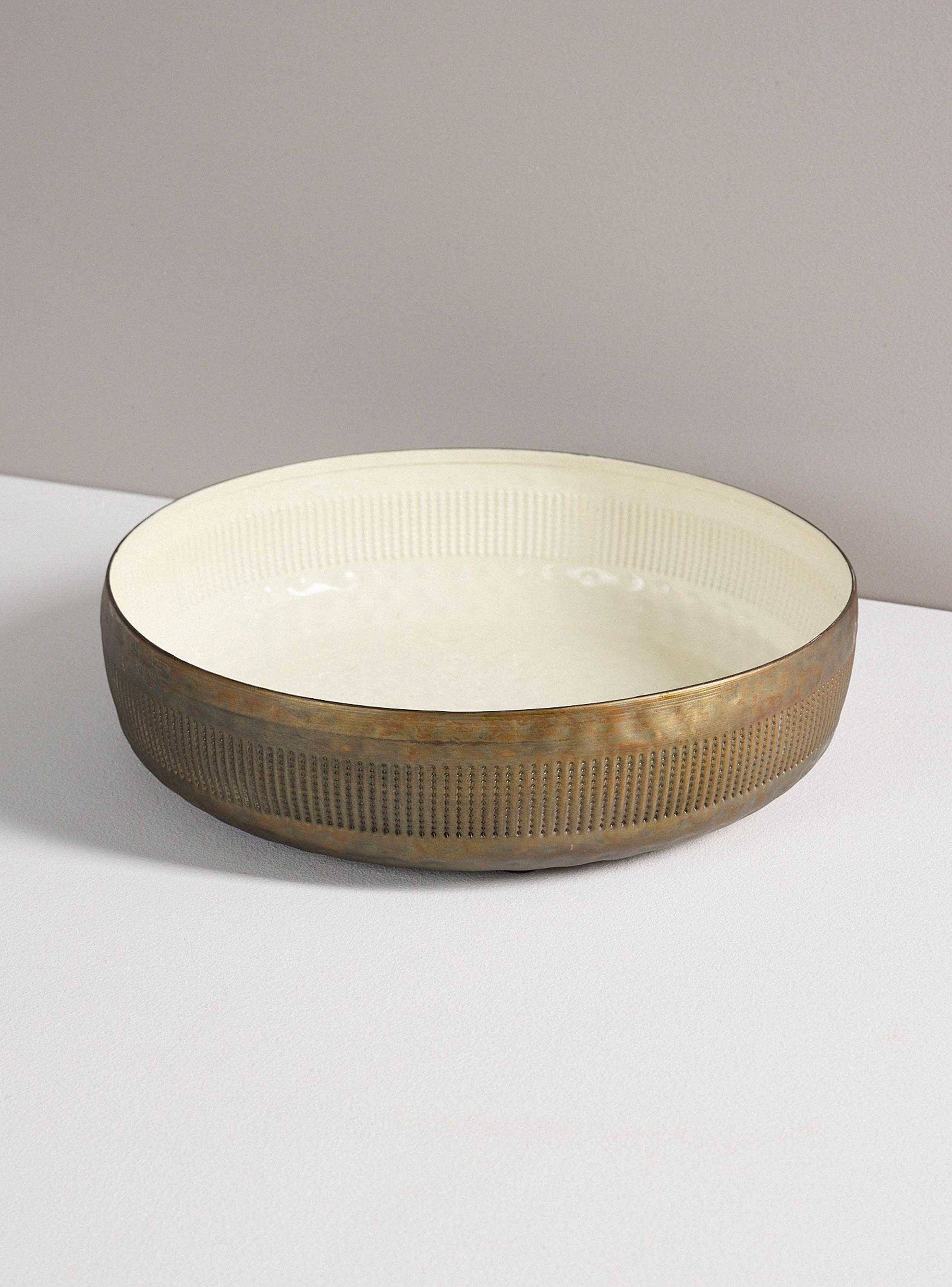 Bowl 32 cm Dorado/ Blanco-1