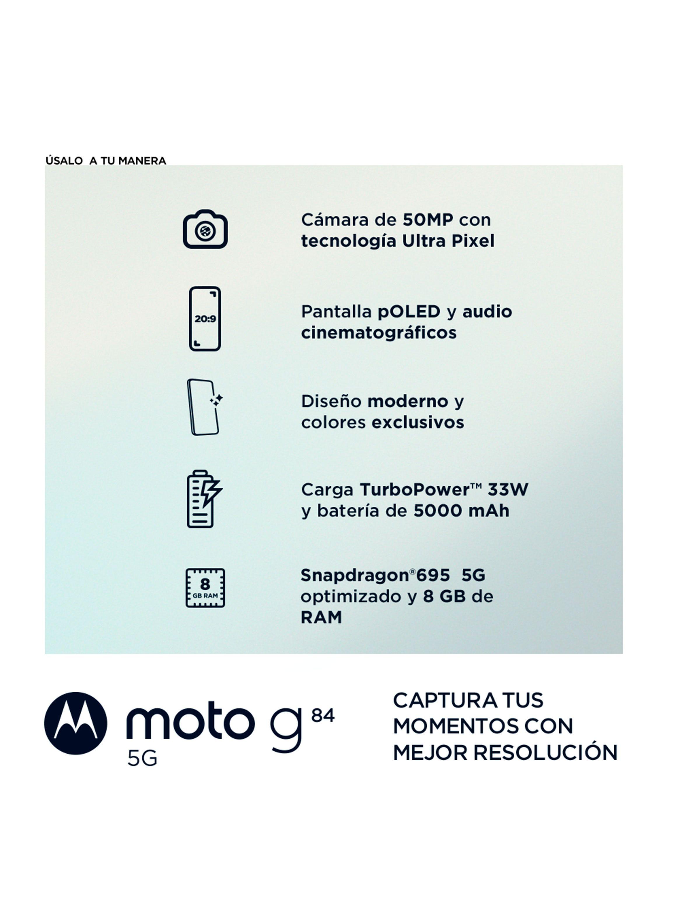 Smartphone Moto G84 5G 256GB 6.6" Negro Liberado + Audífonos Buds 135-4