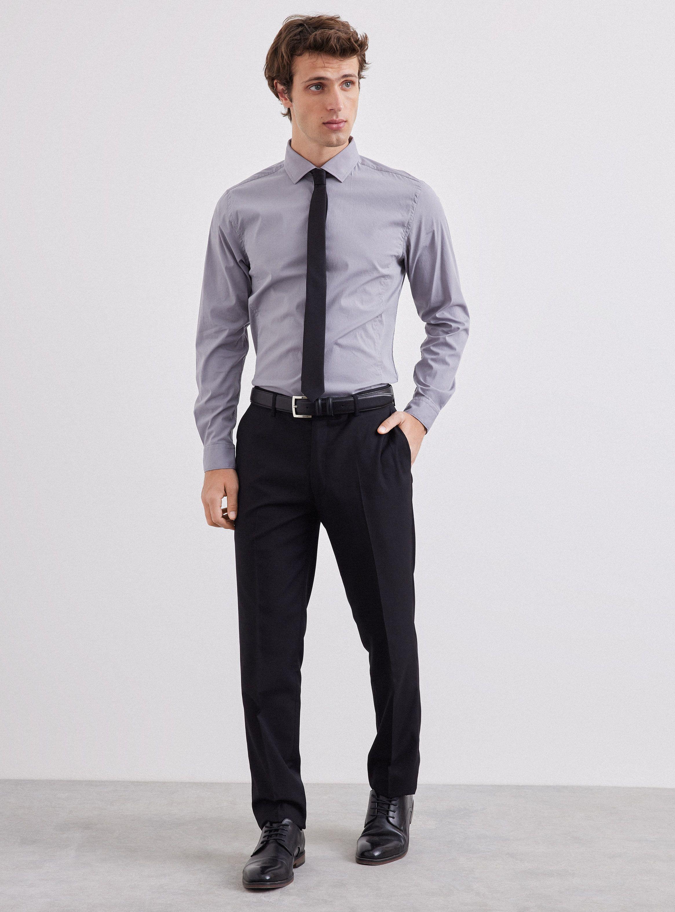 Camisa de Vestir Lisa-4