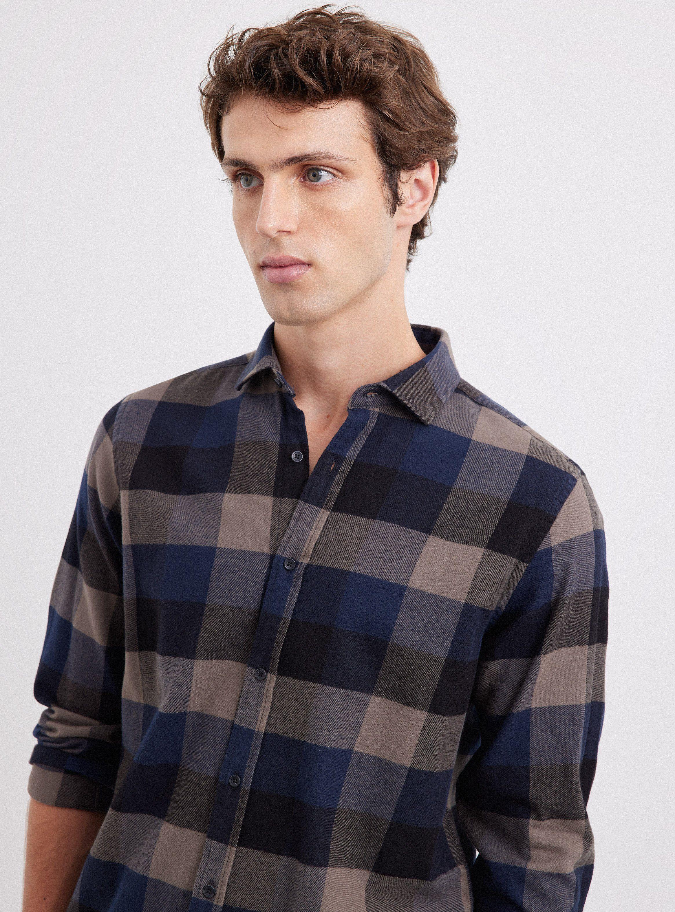 Camisa de Vestir Cuadros Ddp-2