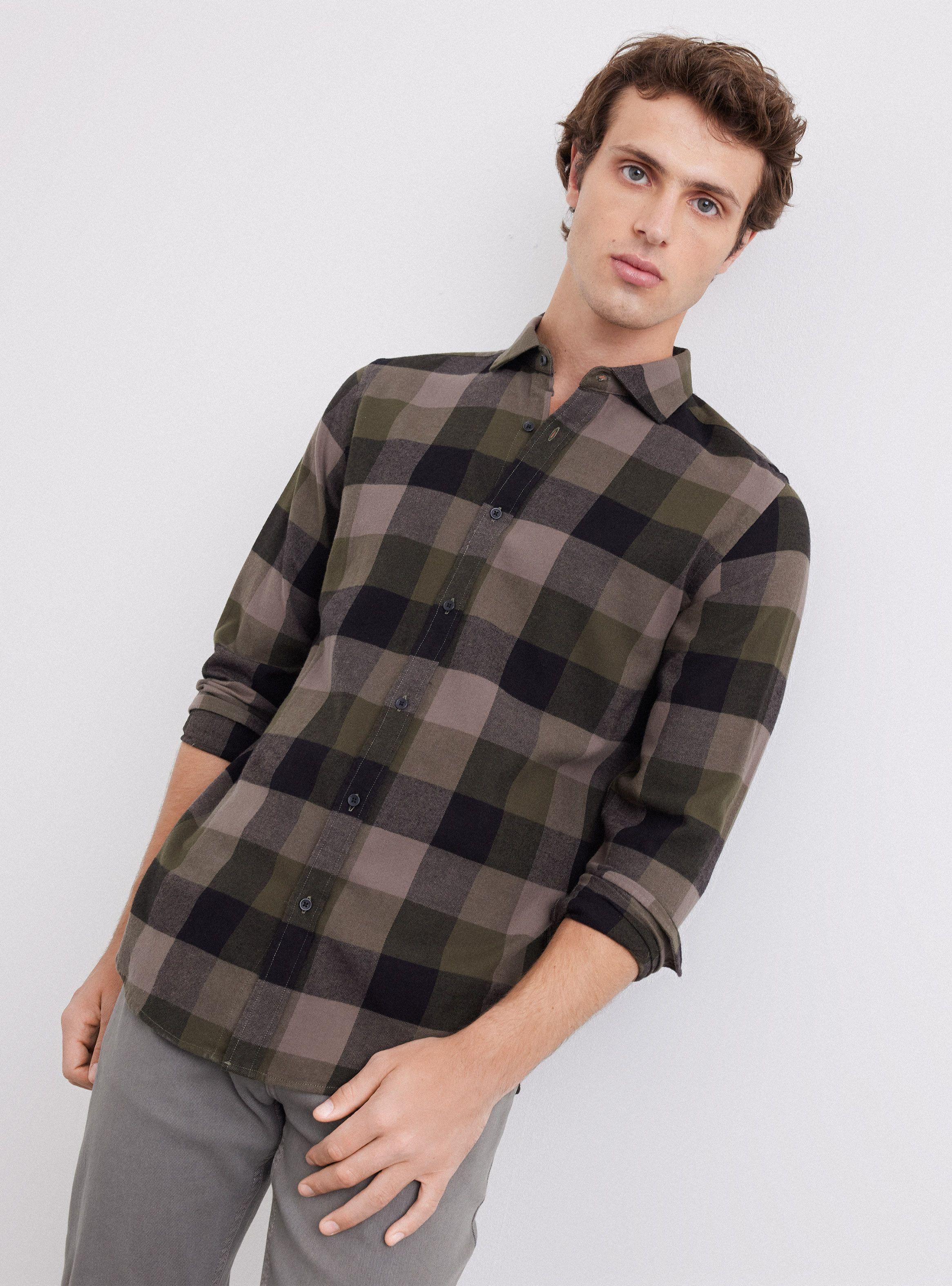 Camisa de Vestir Cuadros Ddp-0