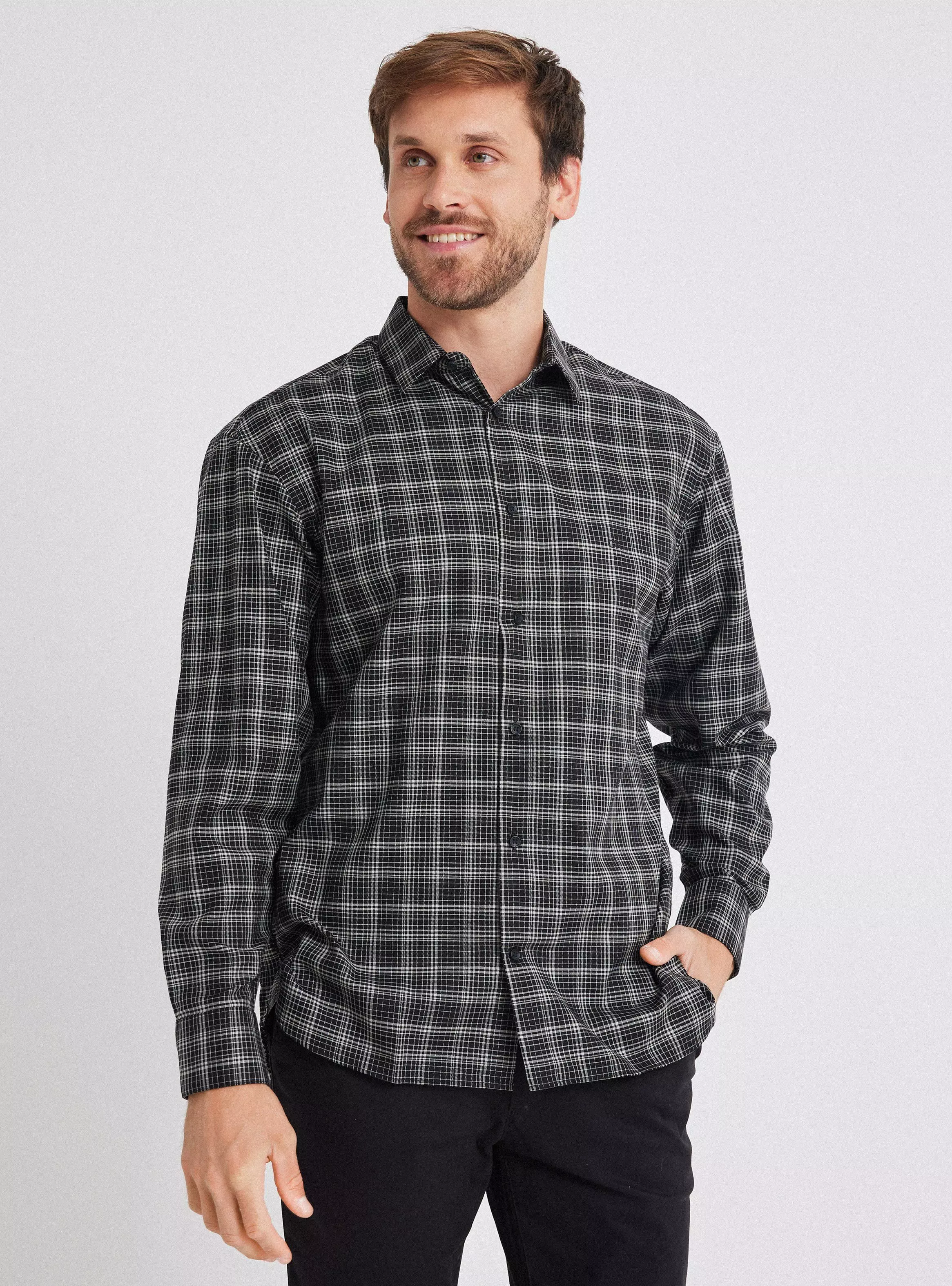 Camisa Ml Regular Fit Geo-0