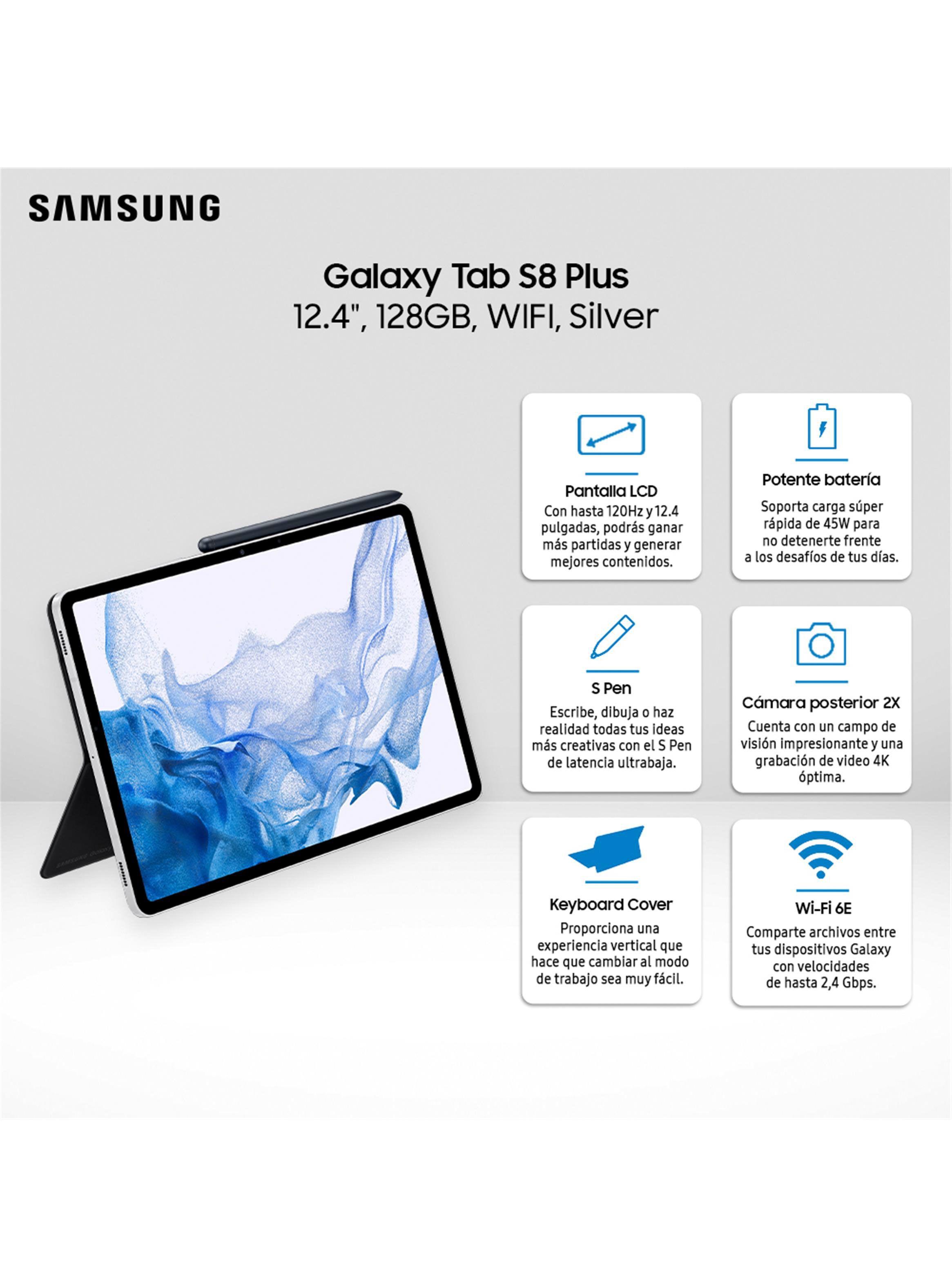 Tablet Galaxy Tab S8 Plus 128GB 12.4" WiFi Silver + Keyboard Cover-4
