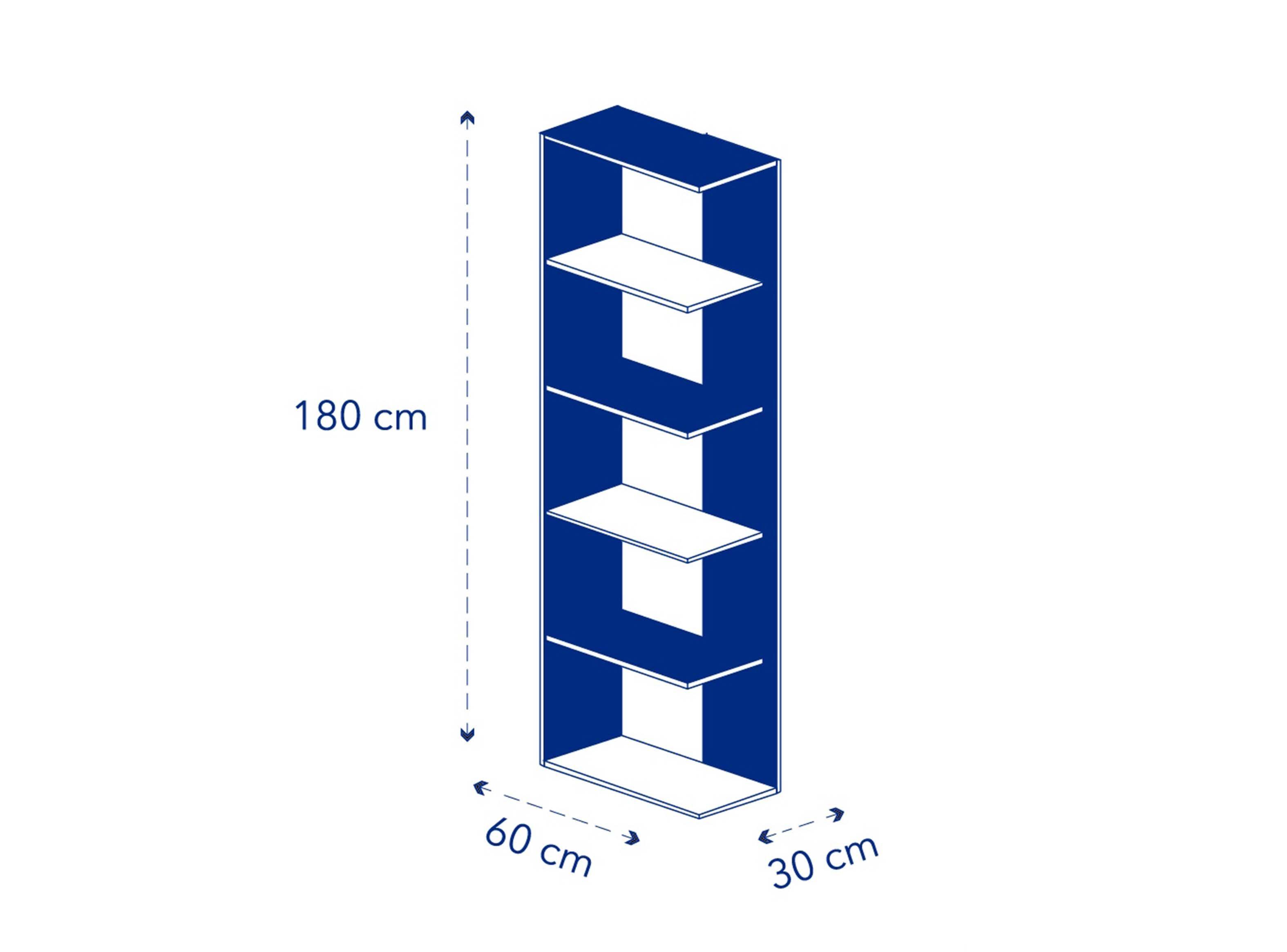 Librero ZigZag 5 Repisas 60x30x180 cm Mobikit-4