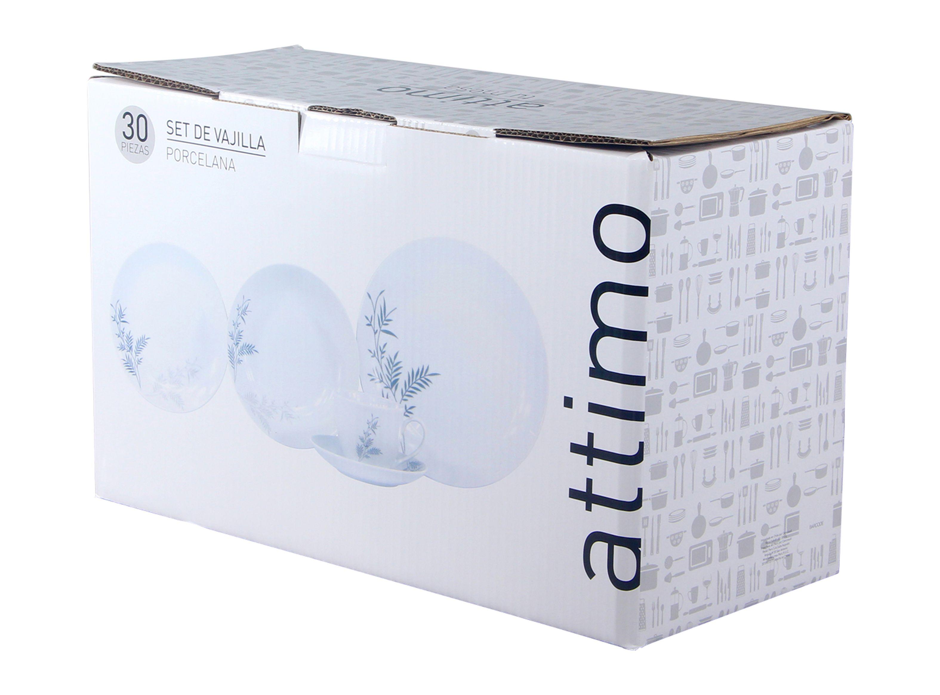 Set Vajilla 30 Piezas Rama Gris Porcelana-1