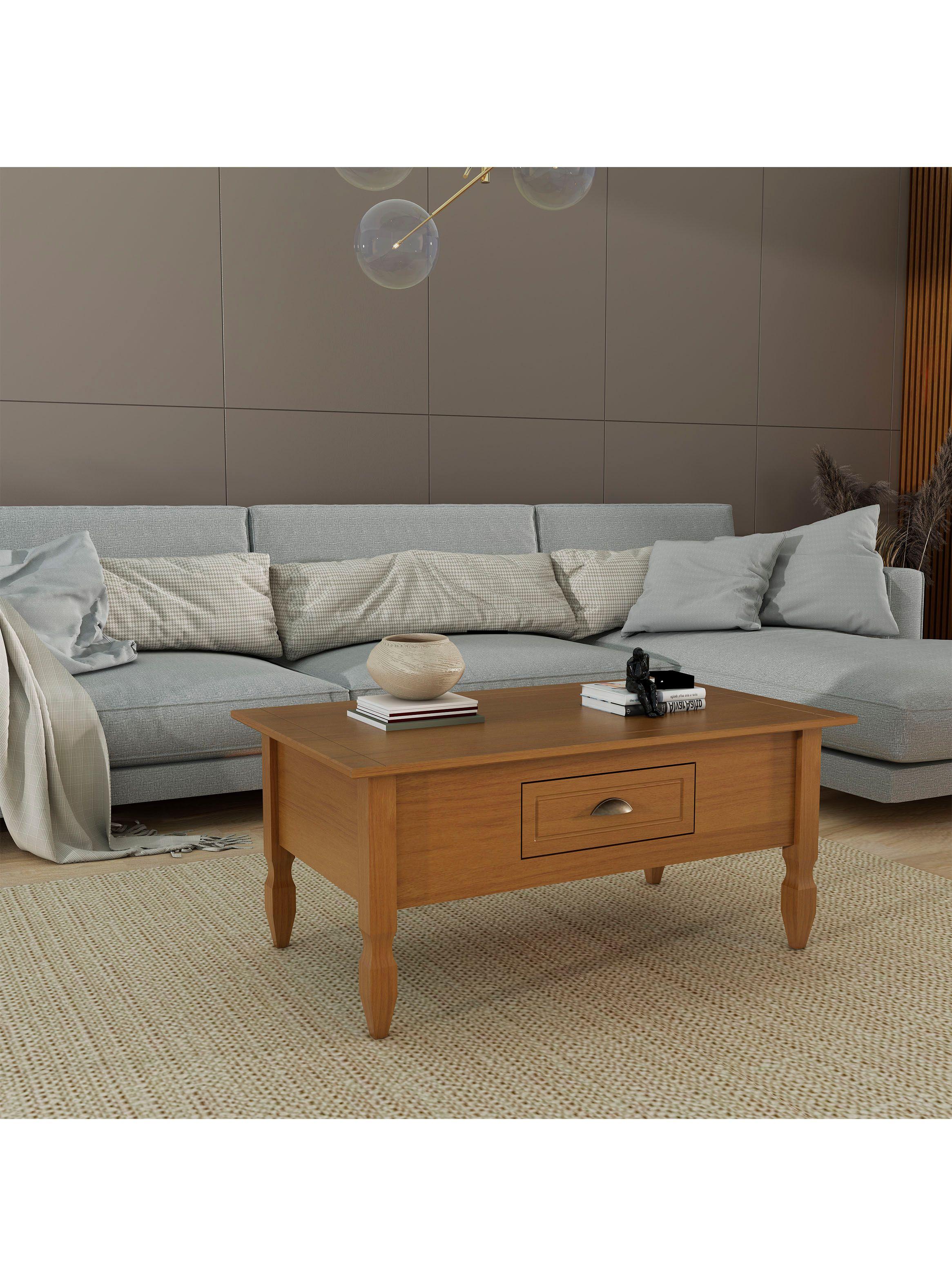 Mesa de Centro Capri 1 Cajón 60x100 cm-3