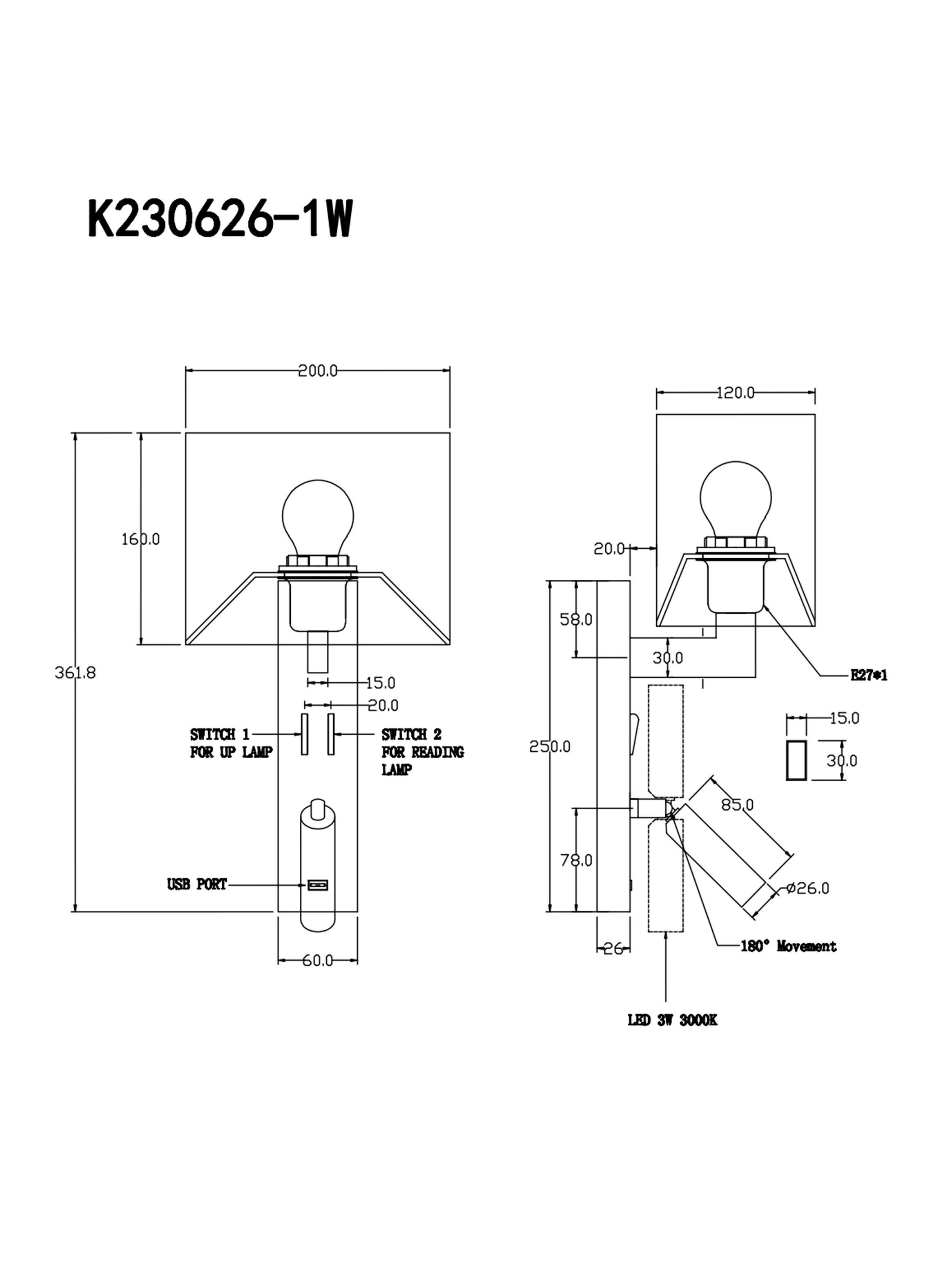 Apliqué USB Led Cromo Pantalla Cuadrada-1