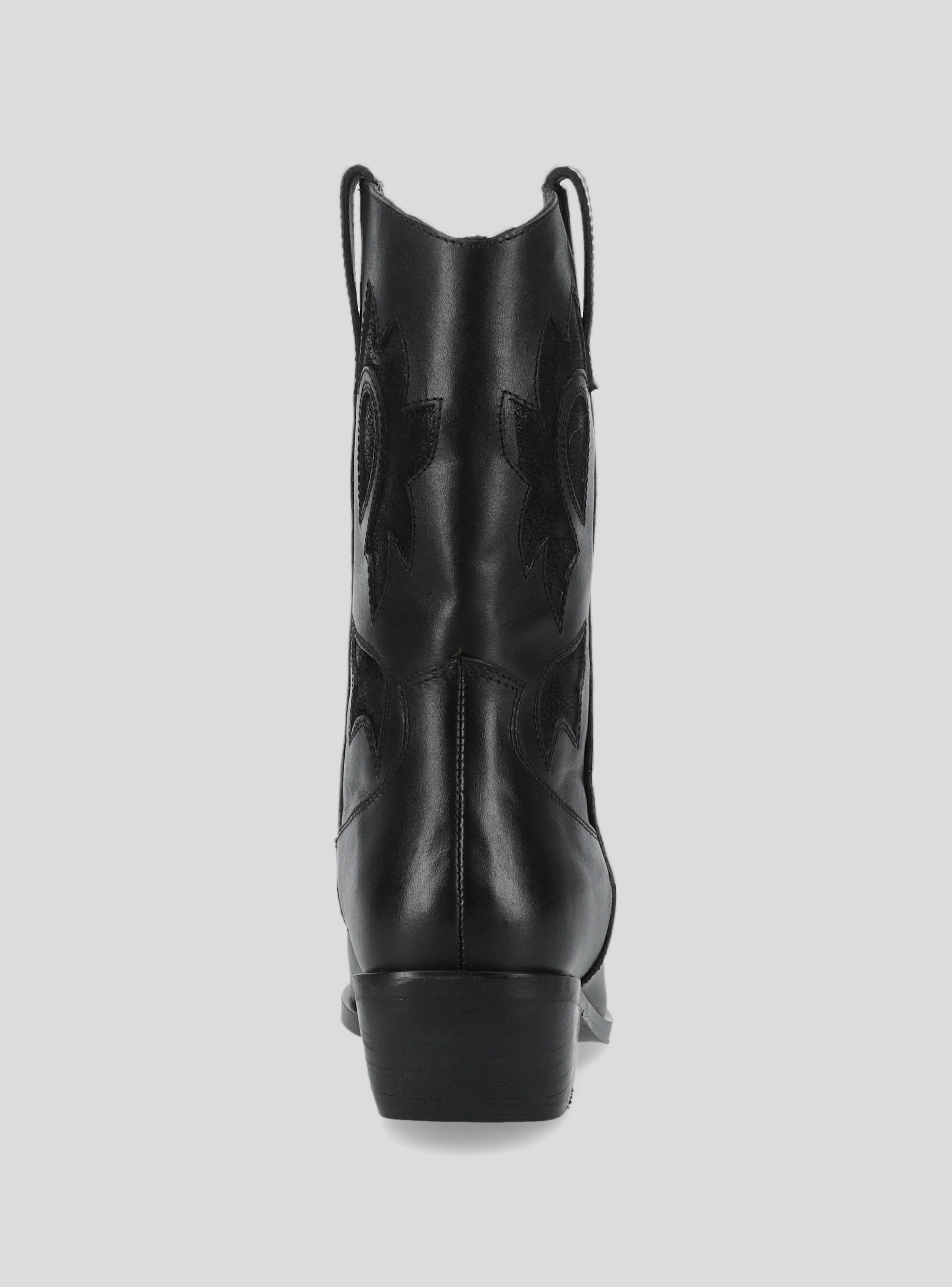 Bota de Cuero con detalles Metalizados Vaquera Mujer-3