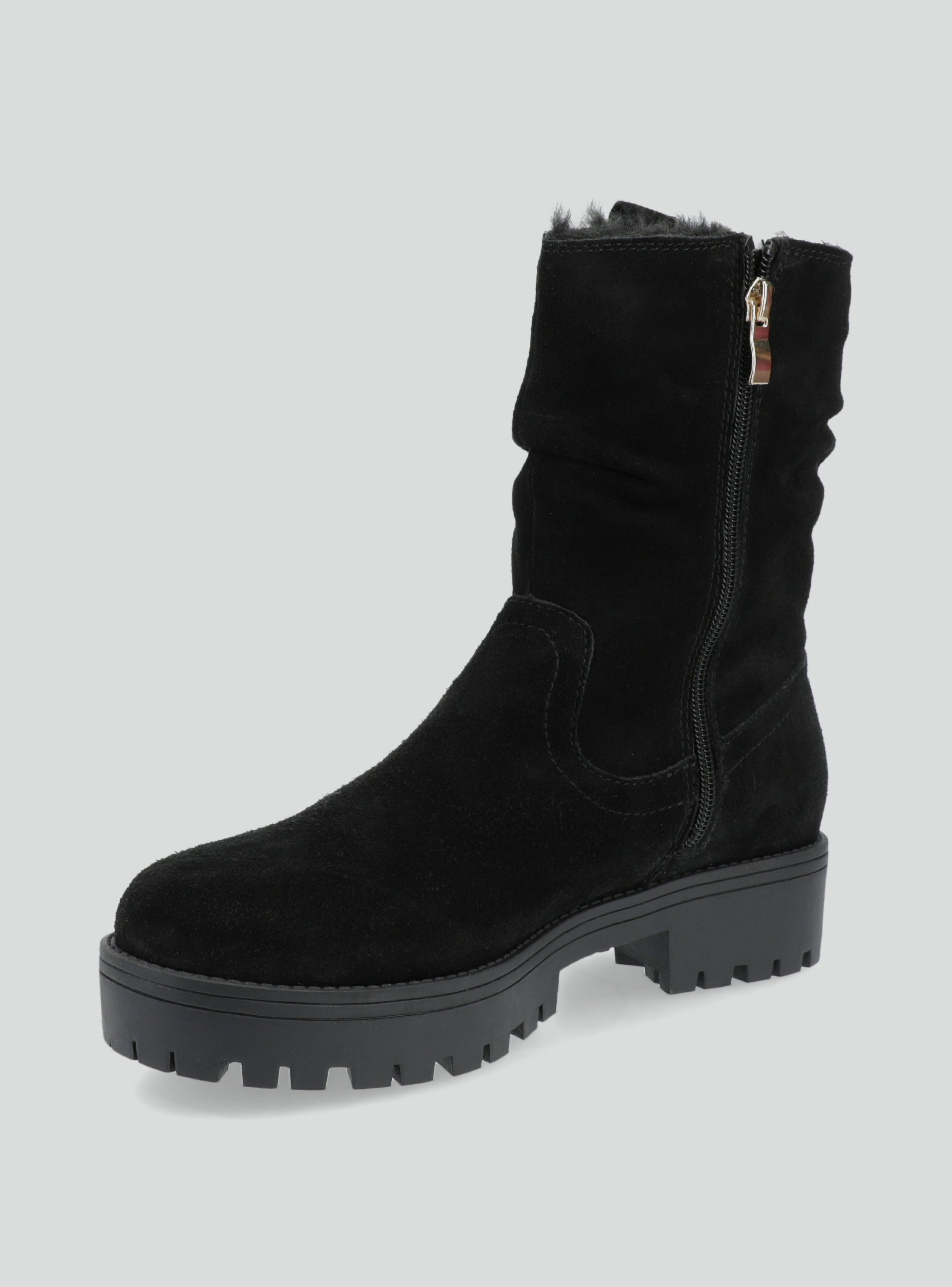 Bota de Cuero Gamuza con Forro de Piel Mujer-2