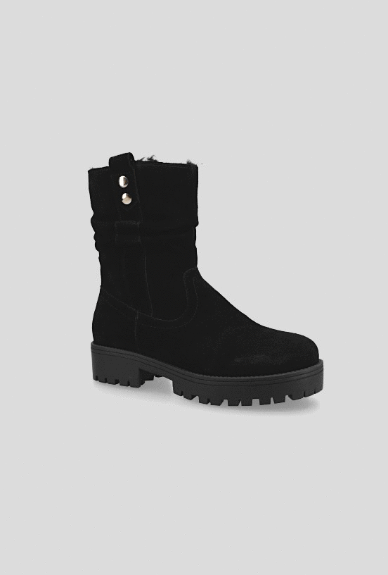 Bota de Cuero Gamuza con Forro de Piel Mujer-4