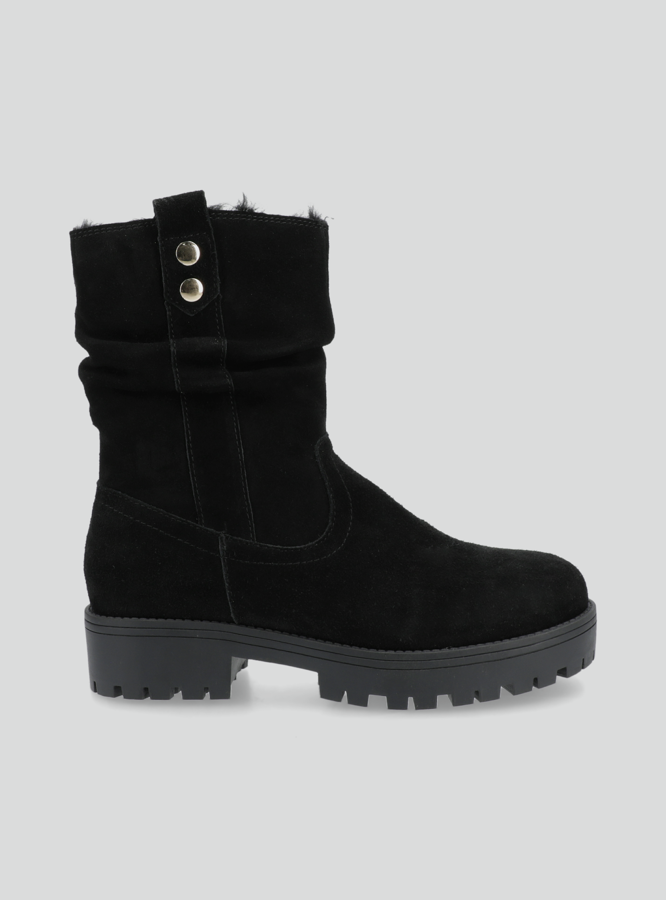 Bota de Cuero Gamuza con Forro de Piel Mujer-1