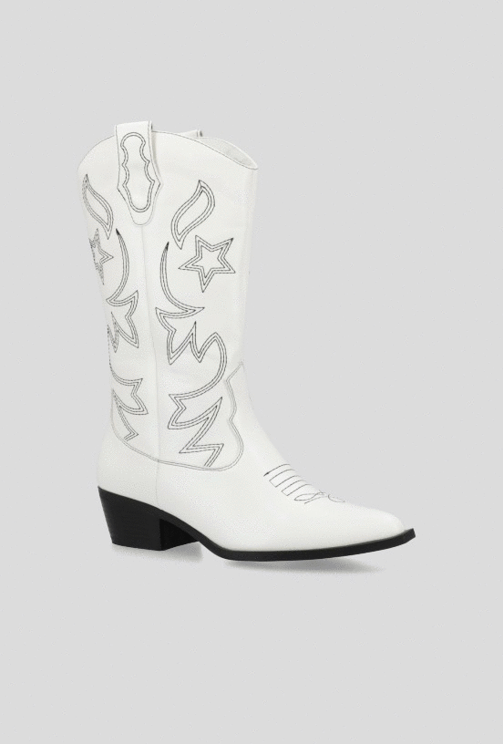 Bota Estilo Vaquero con Bordados  Metalizada Mujer-5