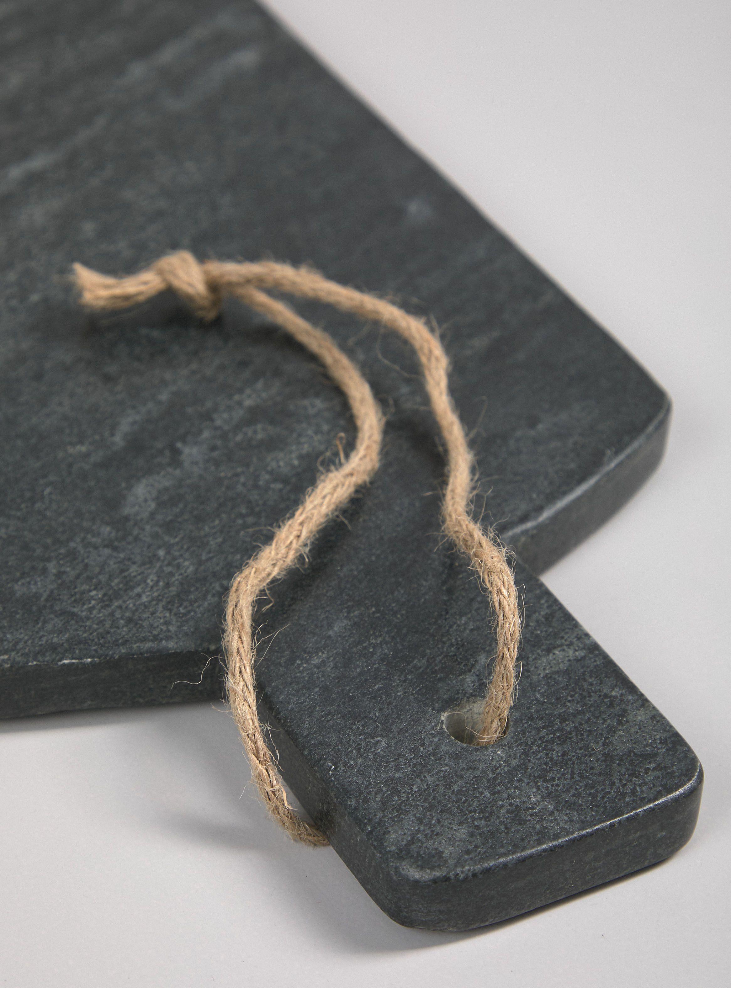 Tabla Mármol Rectangular Negro 20x40 cm-2