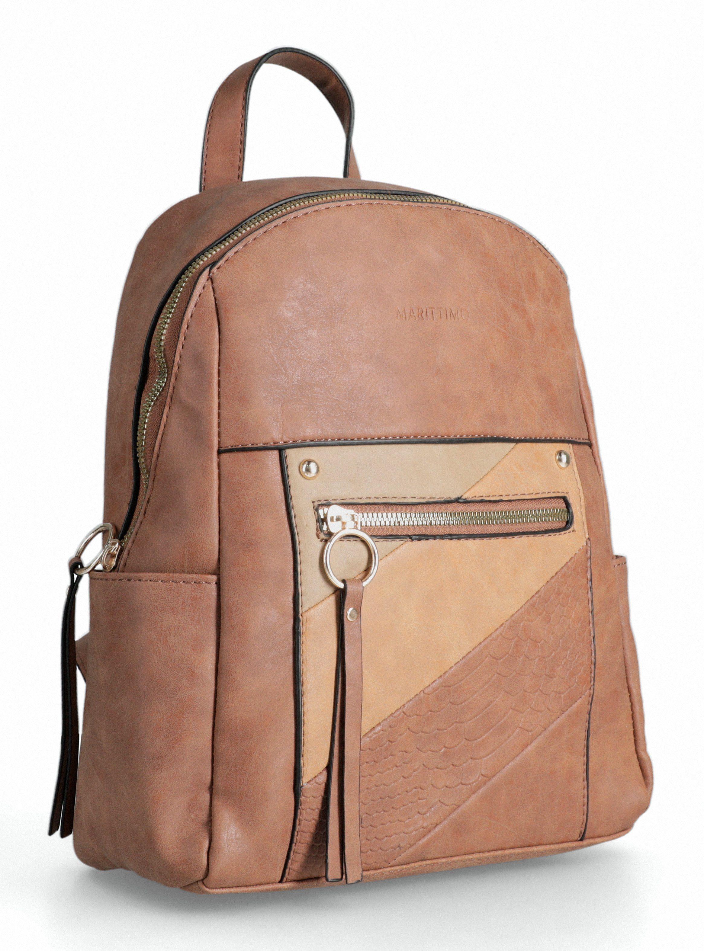 Mochila Con Bolsillo Frontal En Patchwork-3