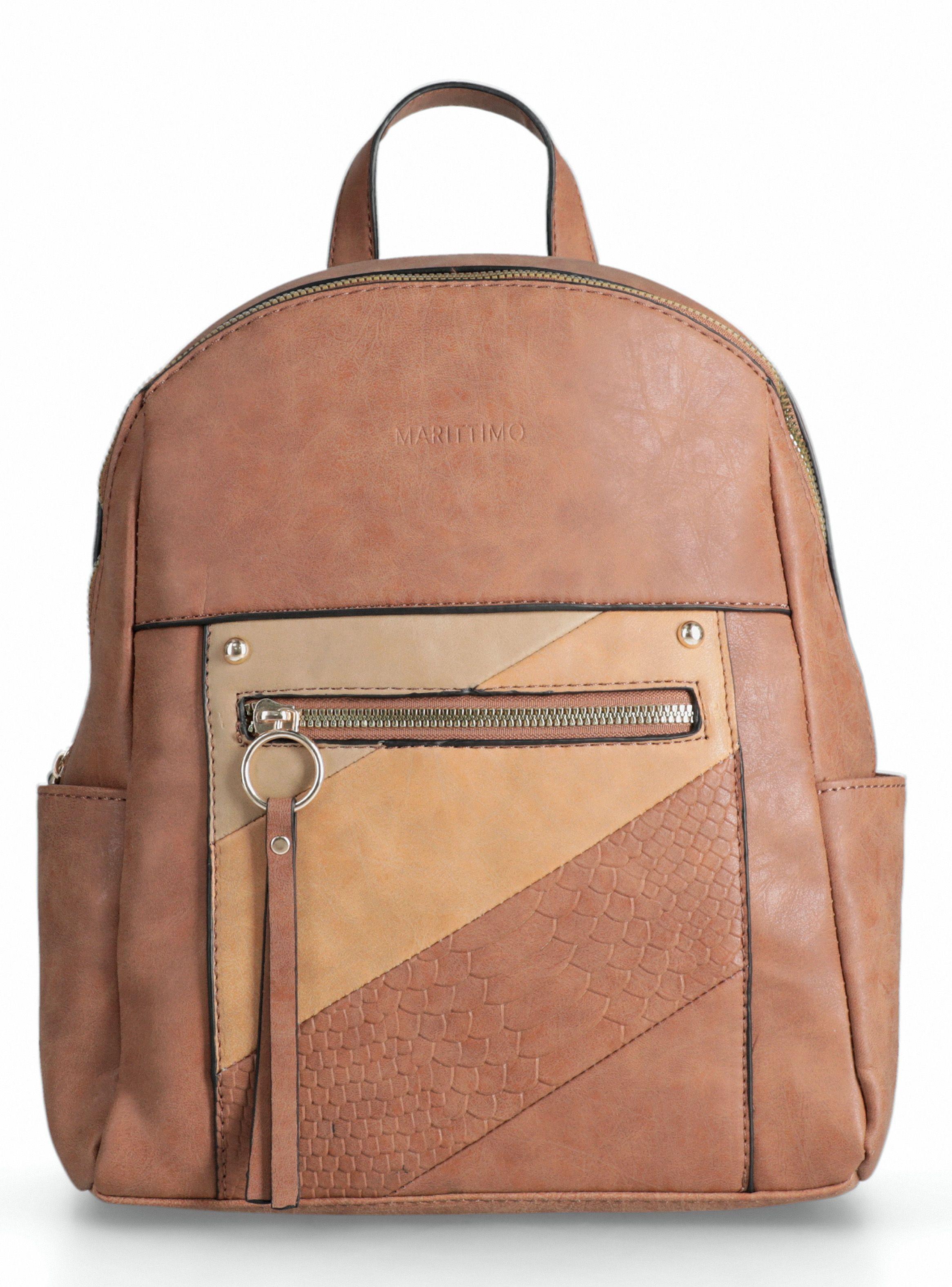 Mochila Con Bolsillo Frontal En Patchwork-2