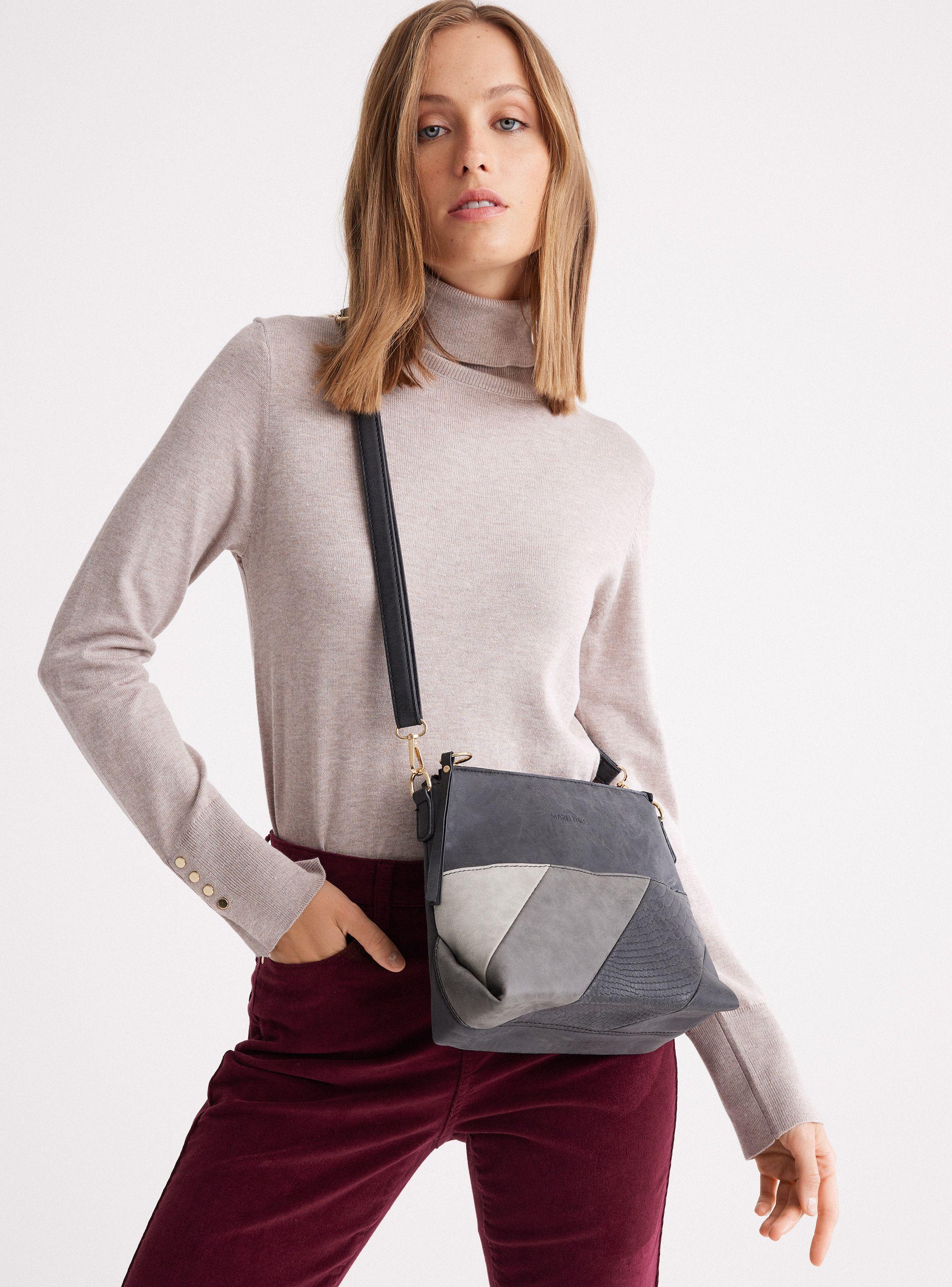 Cartera Bandolera con Bolsillo Frontal en Patchwork-0