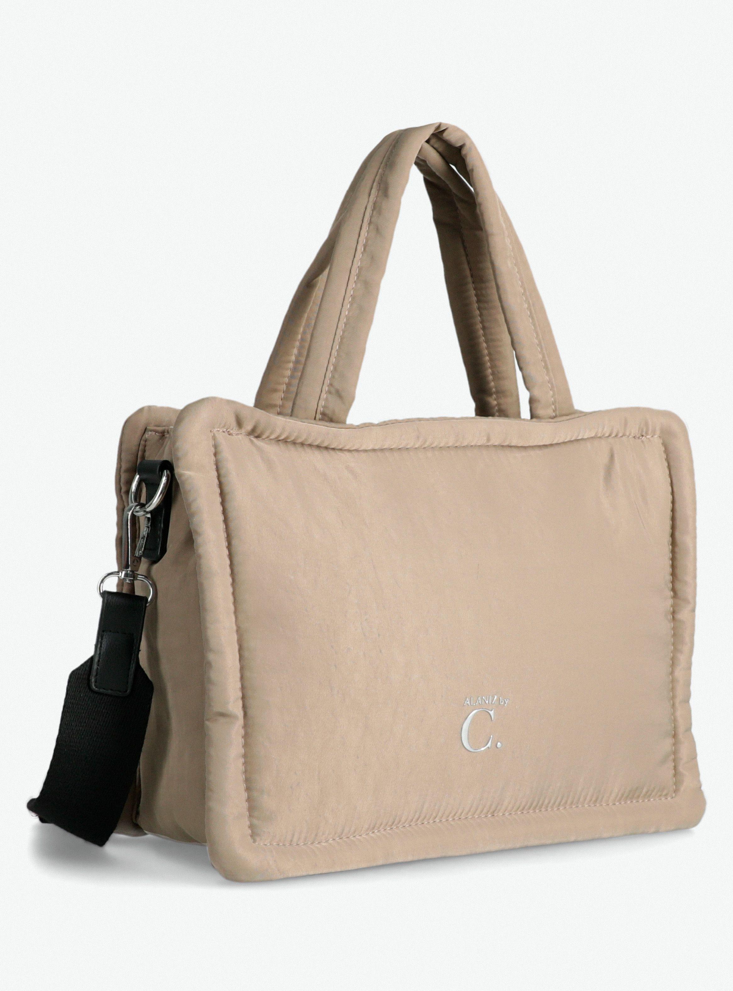 Cartera Mini Tote Café Claro-3