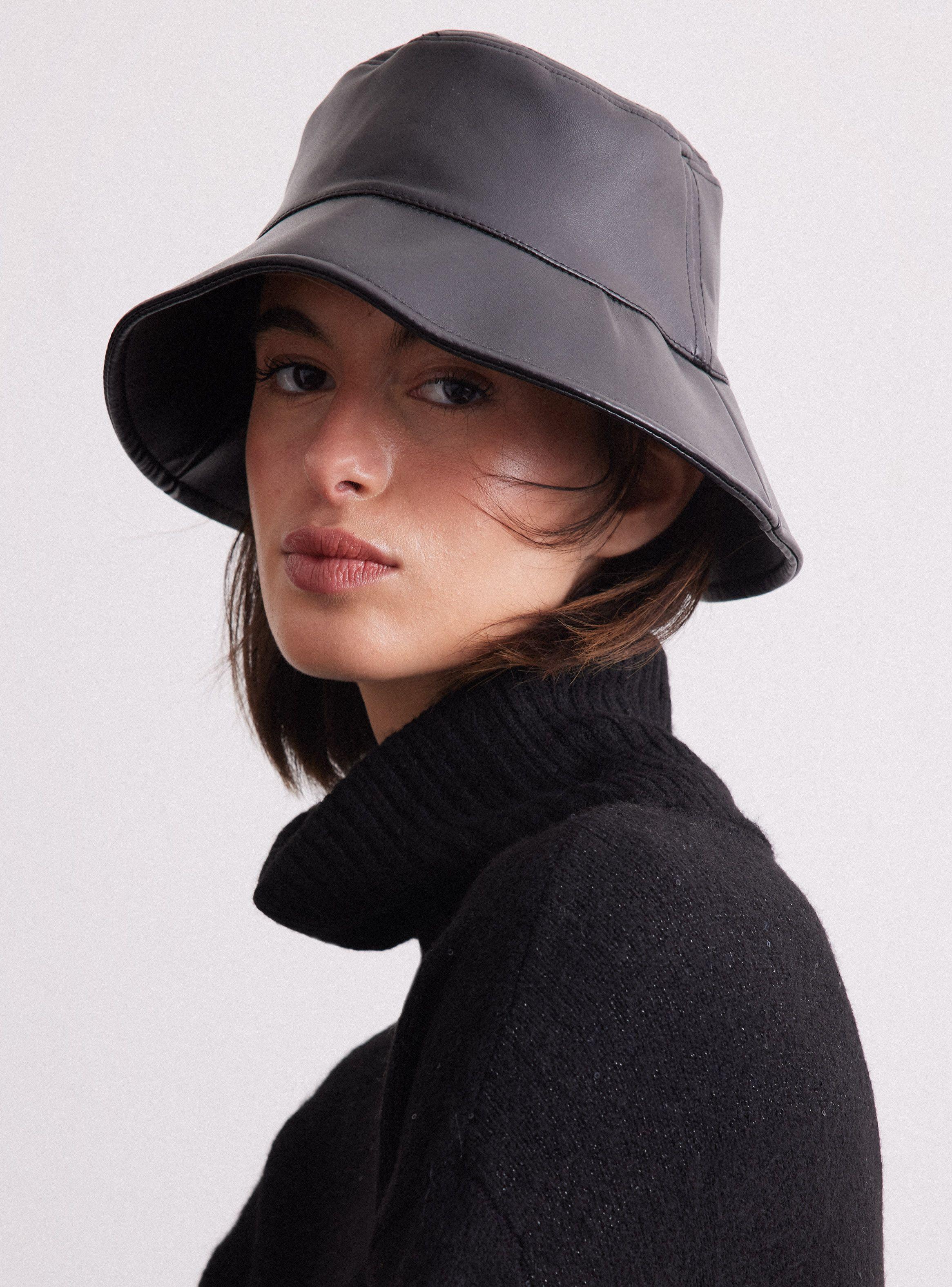 Sombrero Bucket Efecto Cuero-0
