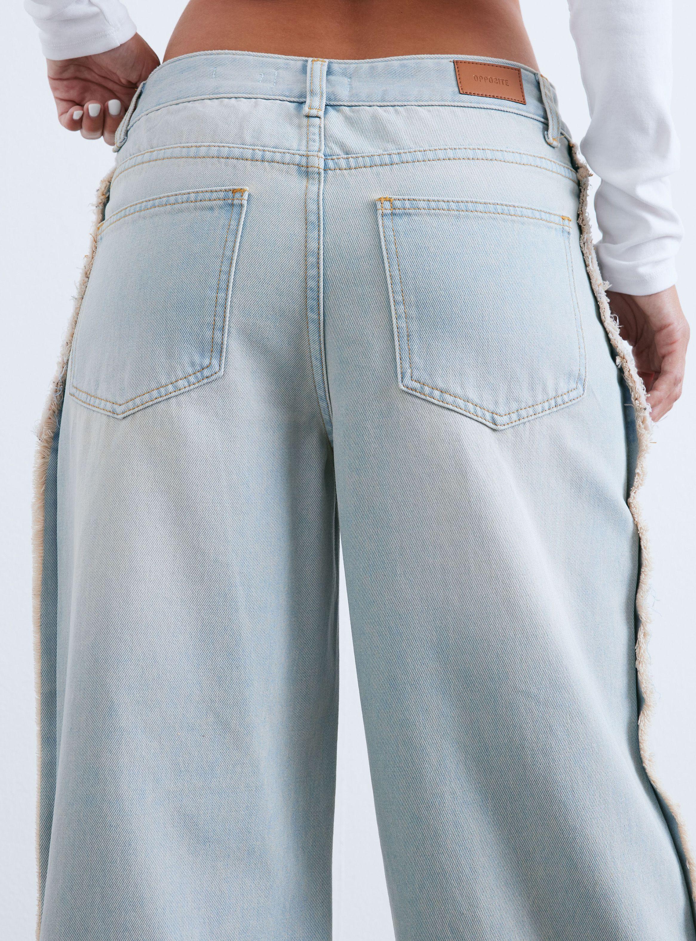 Jeans Con Terminación de Flecos en Costado-3